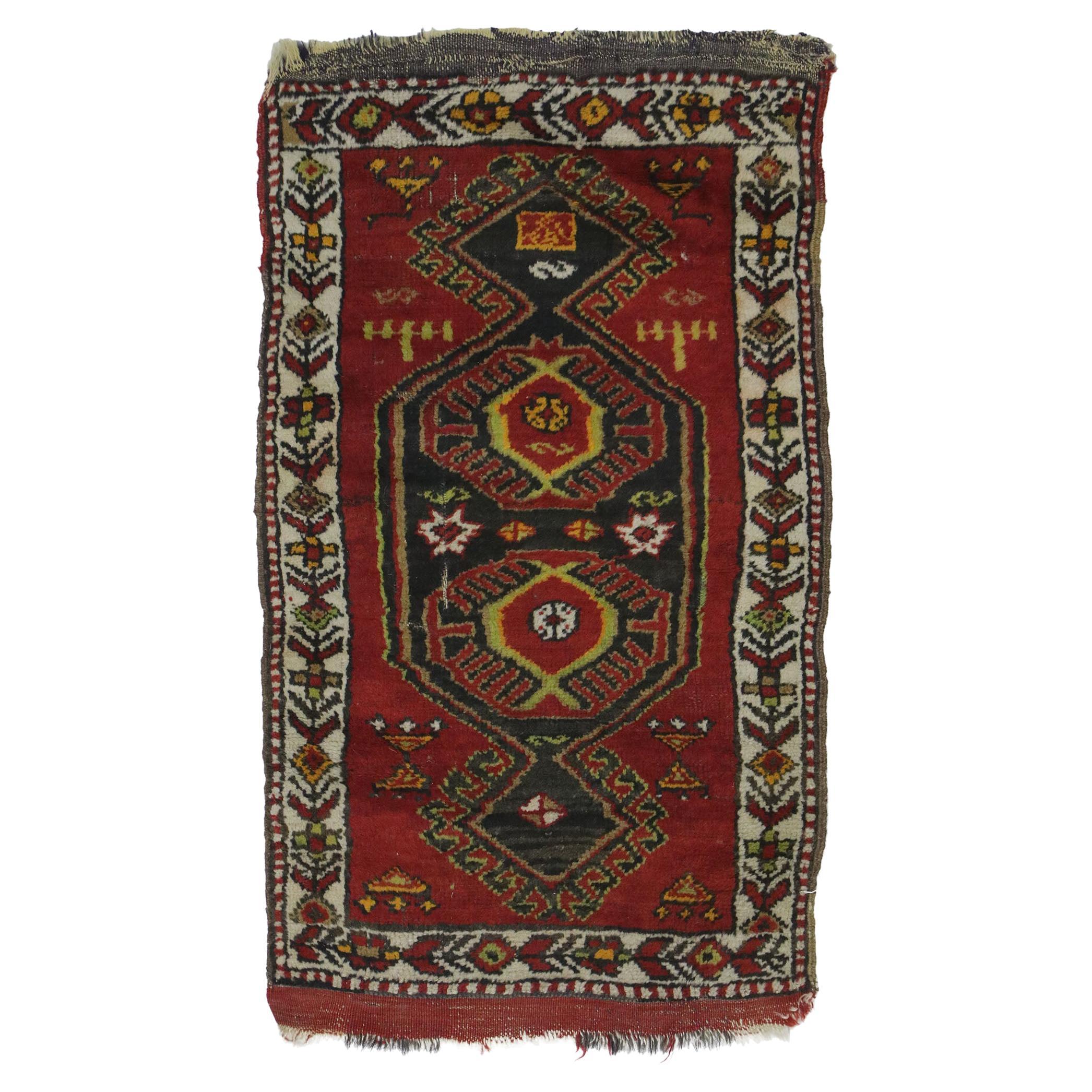 Antique Turkish Oushak Rug with Tribal Style For Sale