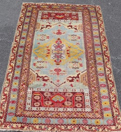 Antique Turkish Oushak Rug with Vibrant Color Palette, Medallion Design