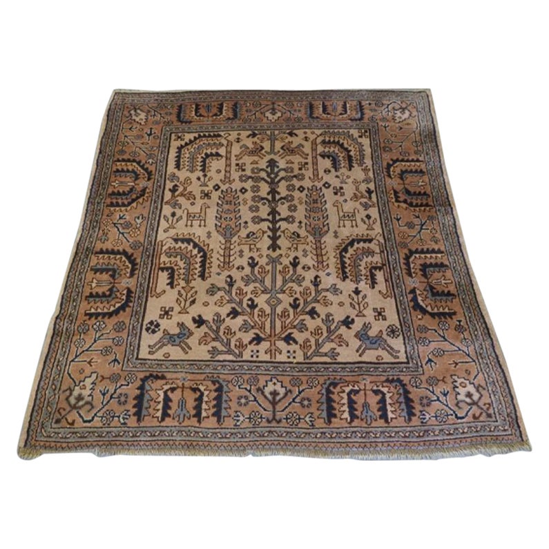 Tapis turc antique d'Oushak avec motif de saule, vers 1900-20