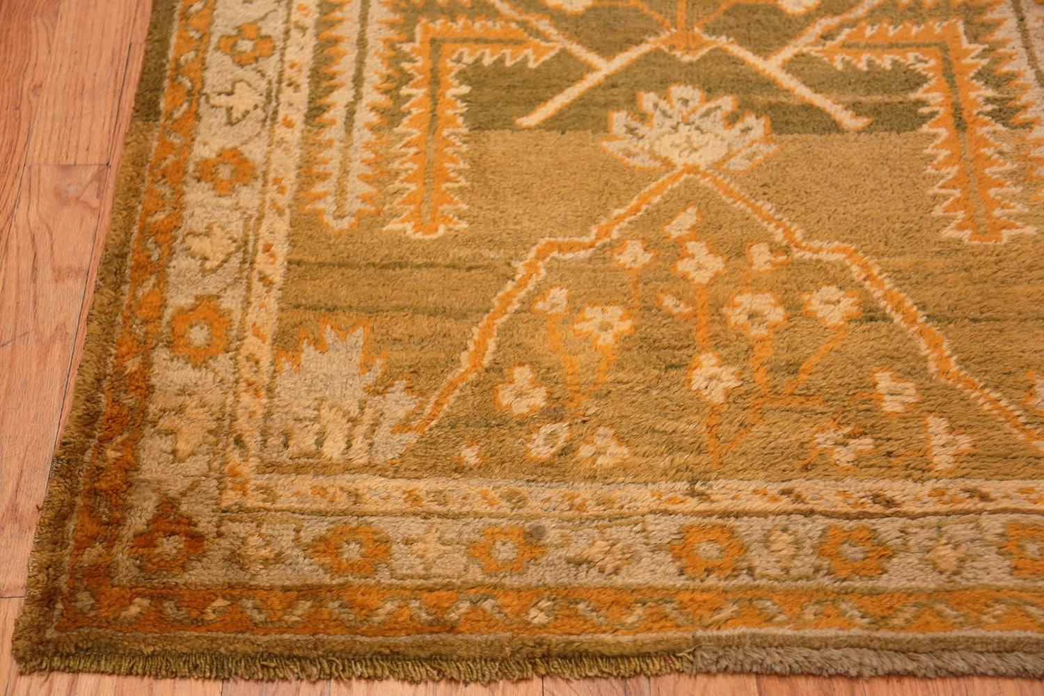 Hand-Knotted Antique Turkish Oushak Runner. 3 ft 10 in x 11 ft 10 in For Sale