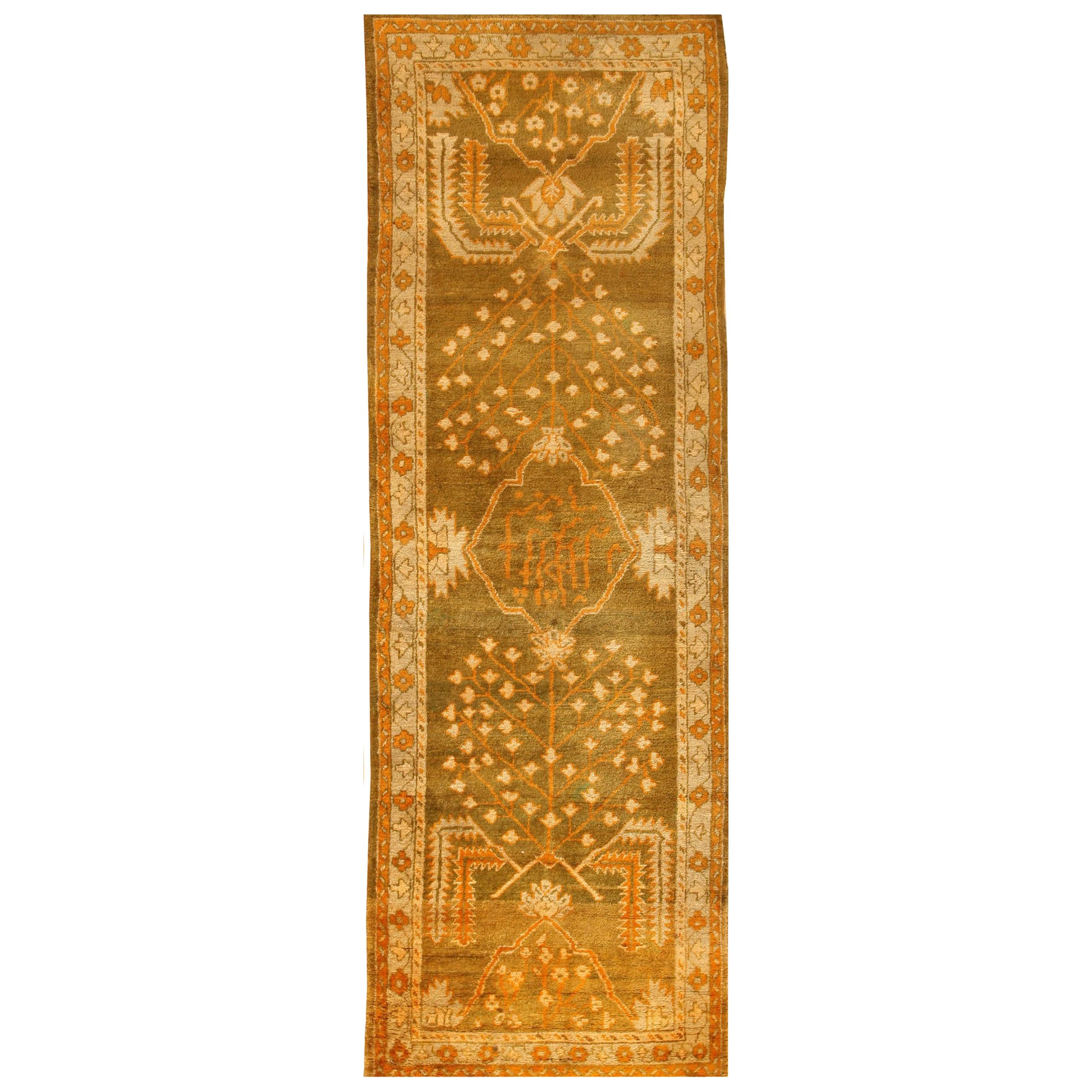 Nazmiyal Collection Antique Turkish Oushak Runner. 3 ft 10 in x 11 ft 10 in