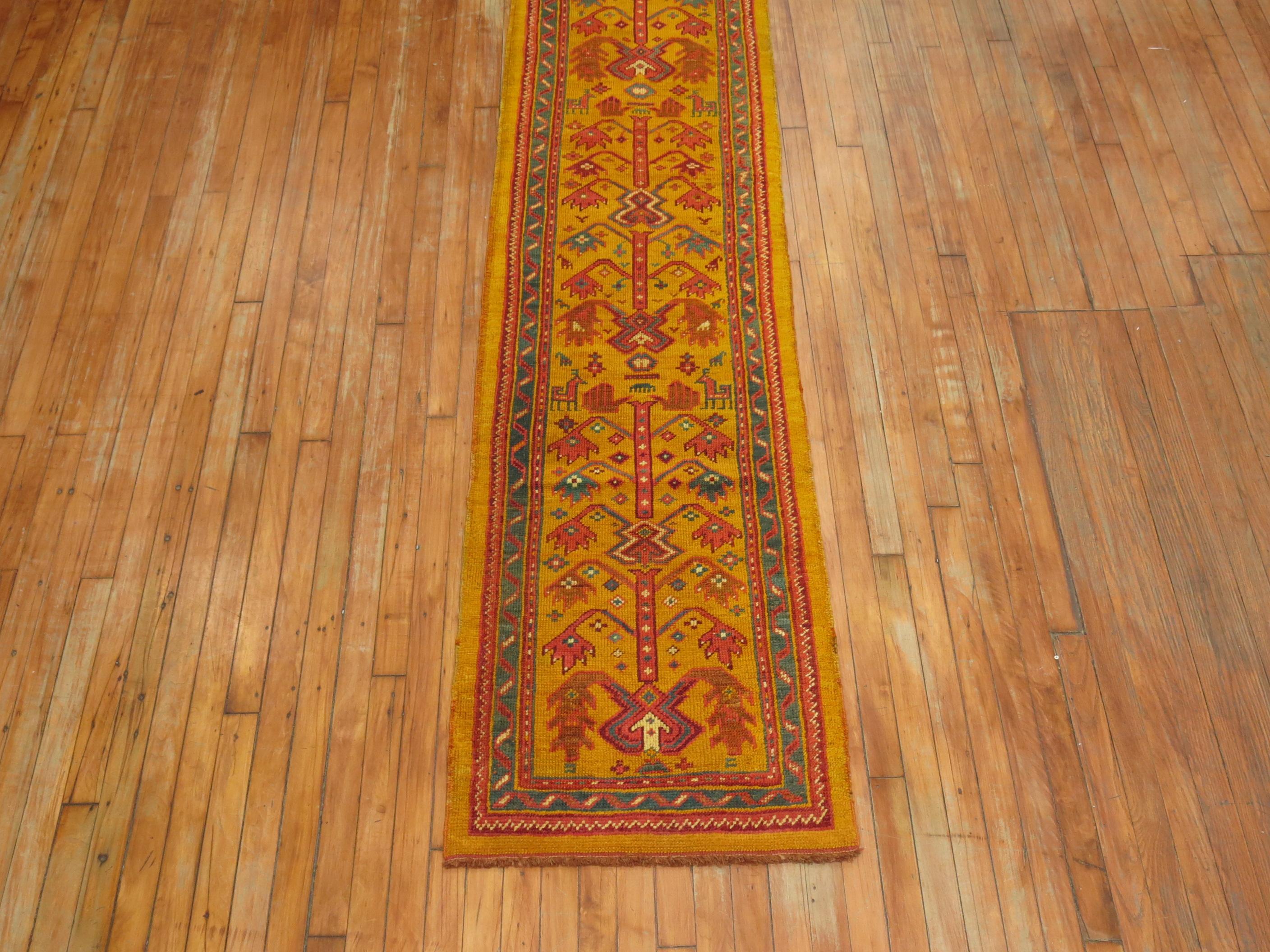 Antique Turkish Oushak Runner For Sale 4