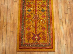 Zabihi Collection Narrow Long Antique Turkish Oushak Runner
