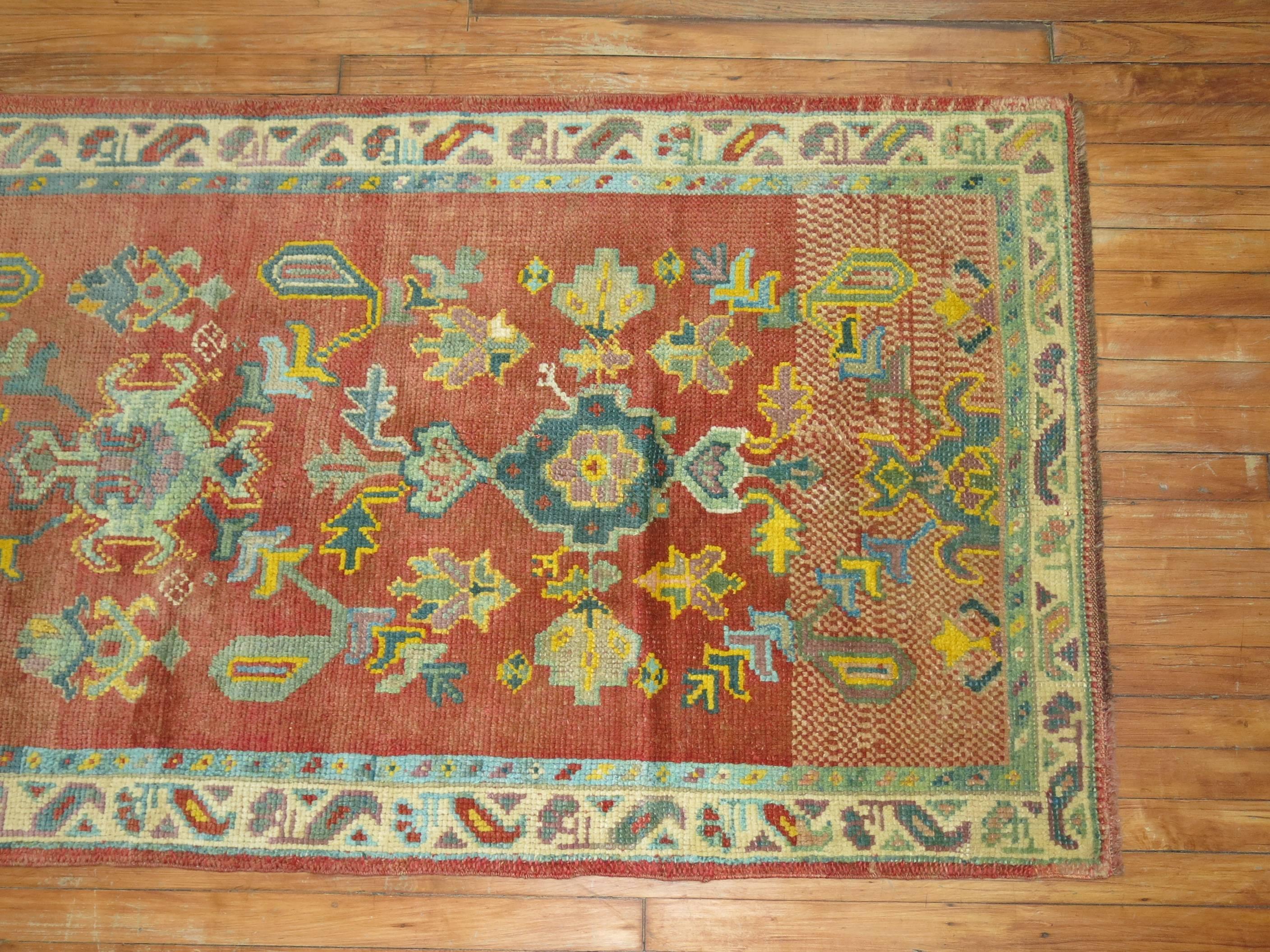 20th Century Antique Turkish Oushak Runner For Sale