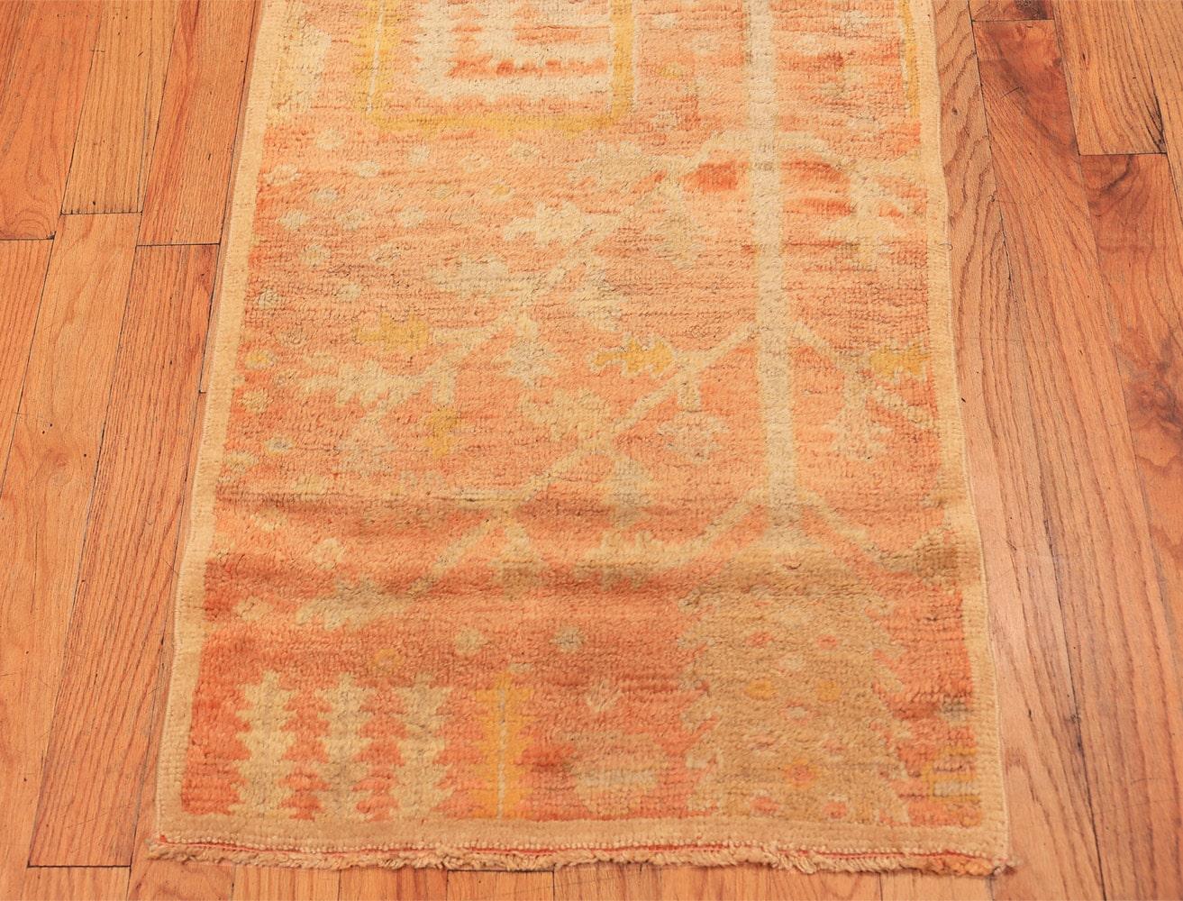 Hand-Knotted Antique Turkish Oushak Runner Rug