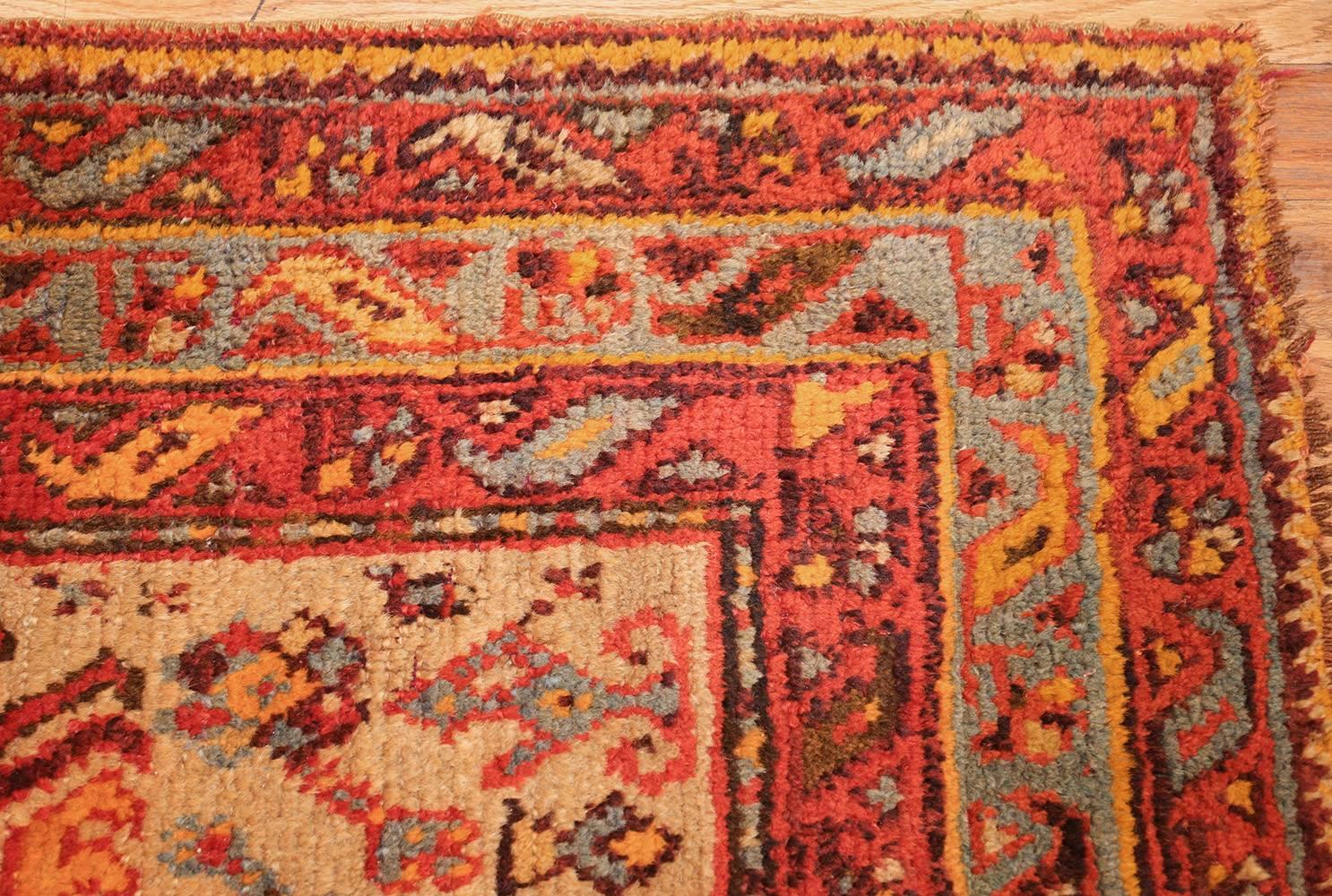 Antique Turkish Oushak Runner Rug. Size: 4 ft 6 in x 14 ft In Good Condition For Sale In New York, NY