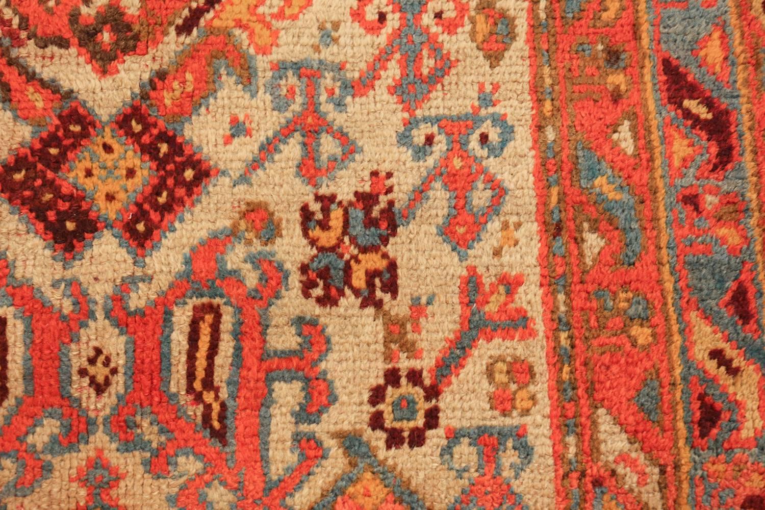 20th Century Antique Turkish Oushak Runner Rug. Size: 4 ft 6 in x 14 ft For Sale