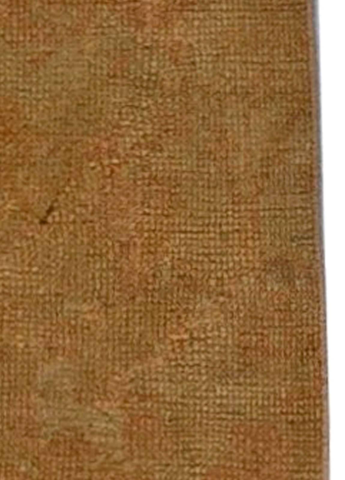 Hand-Woven Fine Antique Turkish Oushak Brown Runner 'Size Adjusted' by Doris Leslie Blau