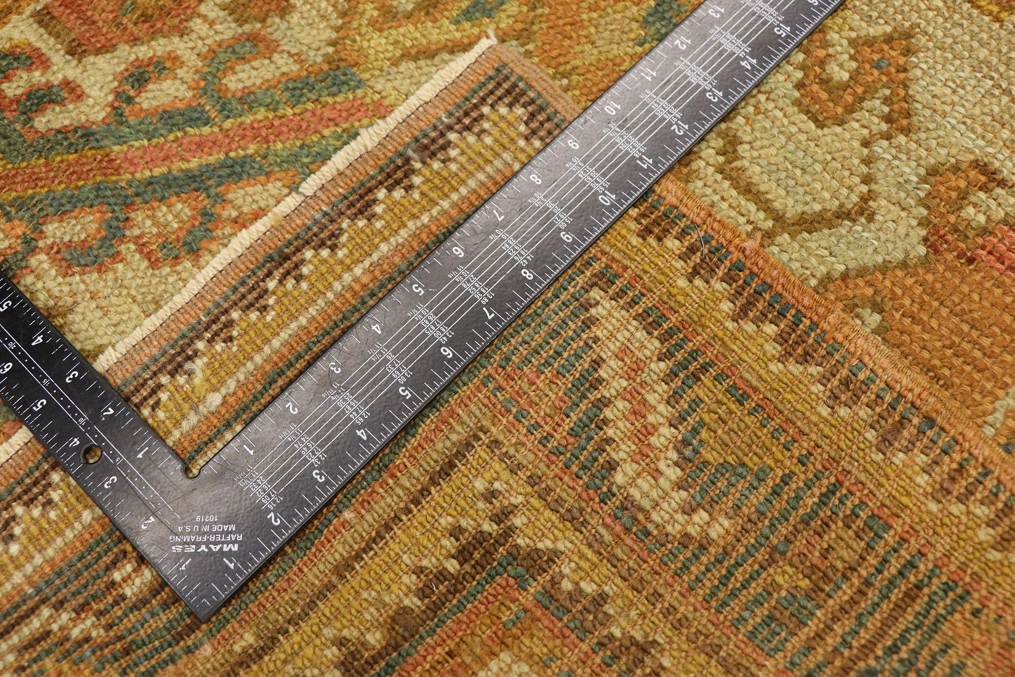 20th Century Antique Turkish Oushak Runner, Timeless Beauty Meets Mediterranean Flair For Sale