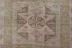 Antique Turkish Oushak Runner with Geometric Medallion Design 3'2" x 10'11"