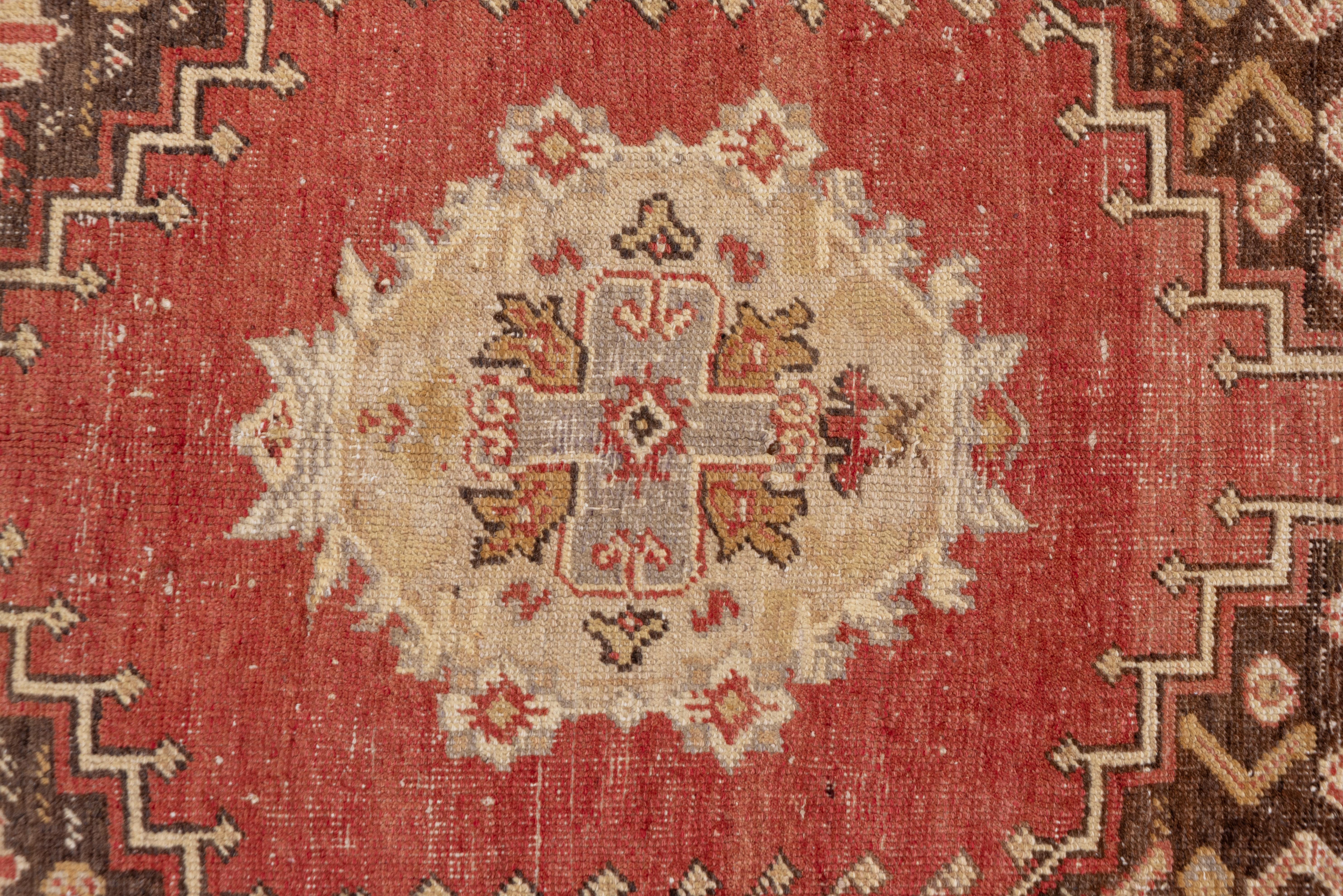 Hand-Knotted Antique Turkish Oushak Scatter Rug, circa 1920s