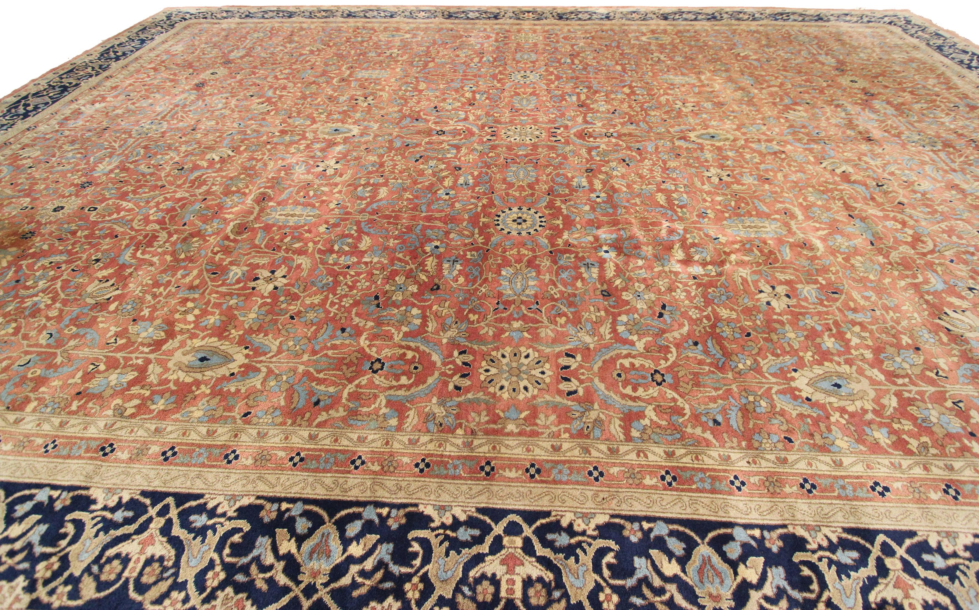 Hand-Knotted Antique Turkish Oushak Sivas Fine Geometric Overall Rug 11x16 1900 328cm x 457cm For Sale