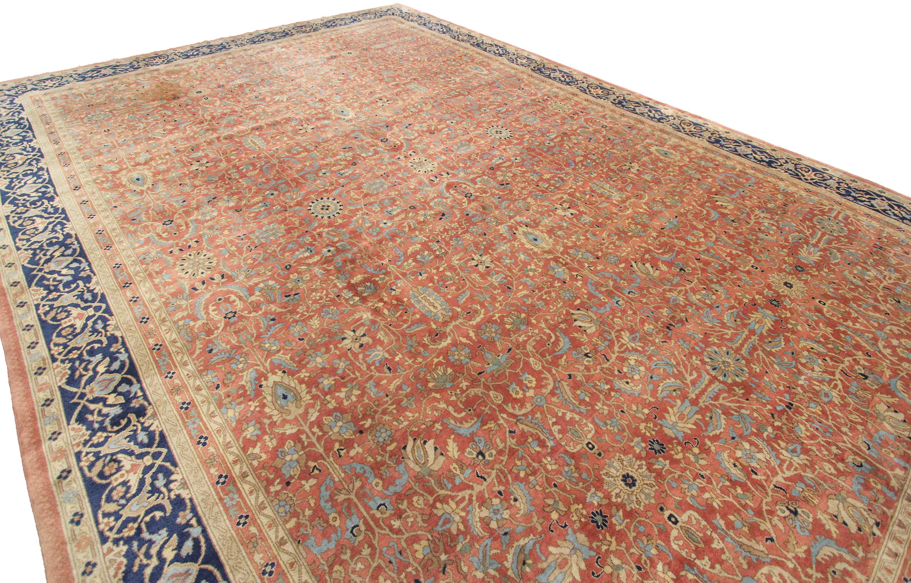 Wool Antique Turkish Oushak Sivas Fine Geometric Overall Rug 11x16 1900 328cm x 457cm For Sale