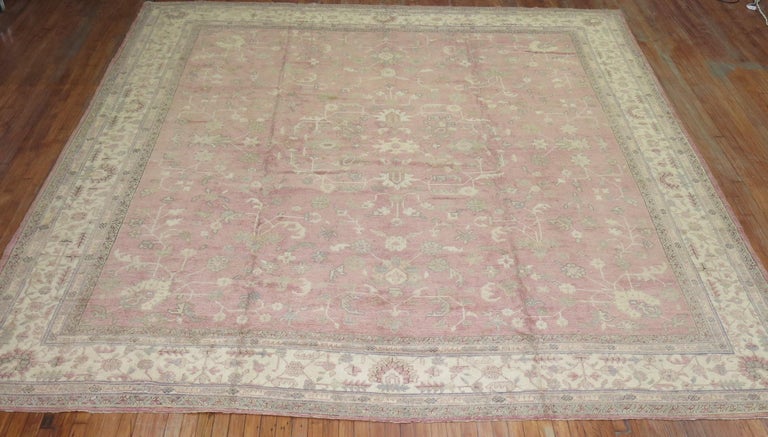 Antique Turkish Oushak Square Rug For Sale at 1stDibs