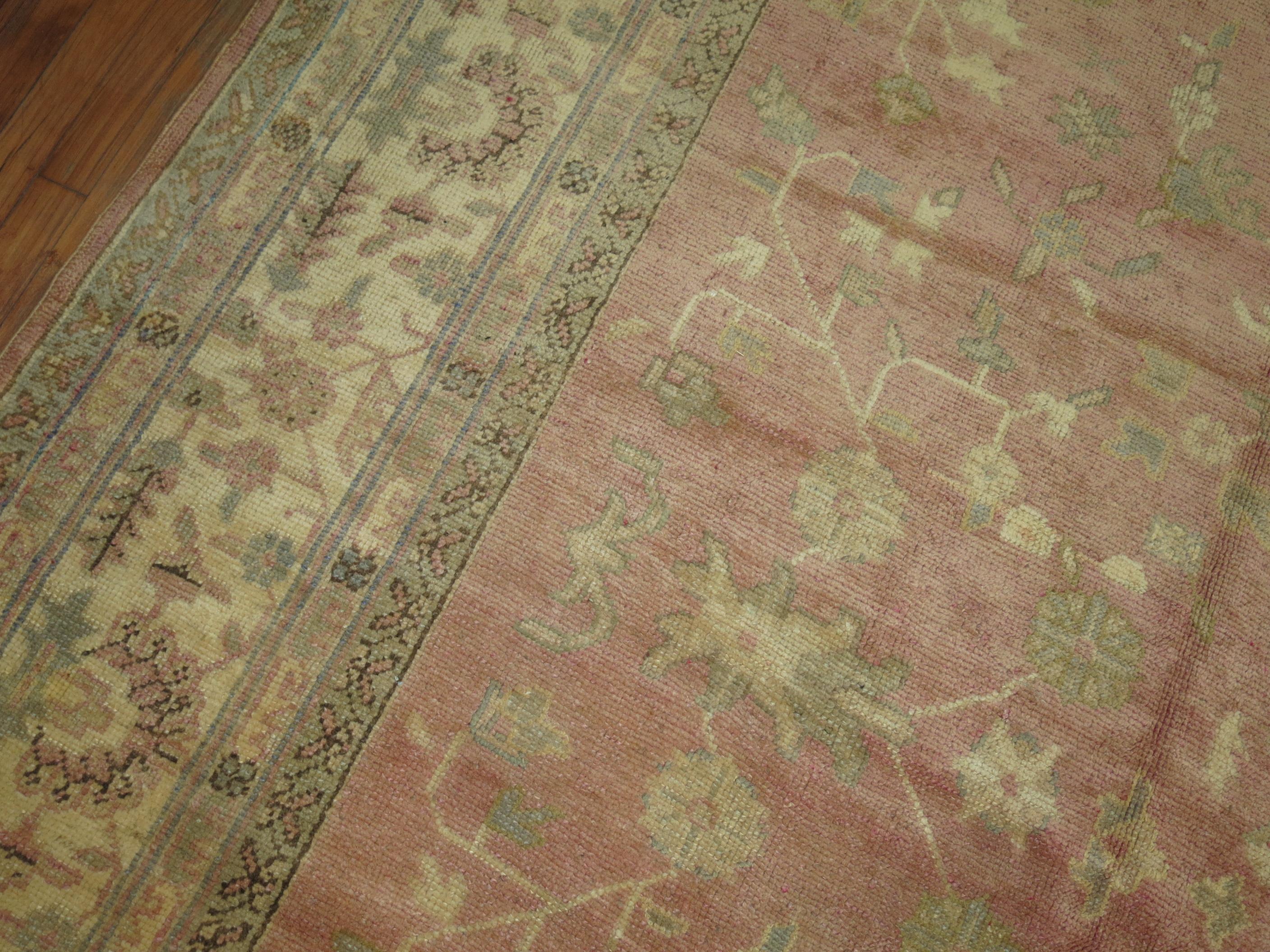 Antique Turkish Oushak Square Rug In Excellent Condition For Sale In New York, NY