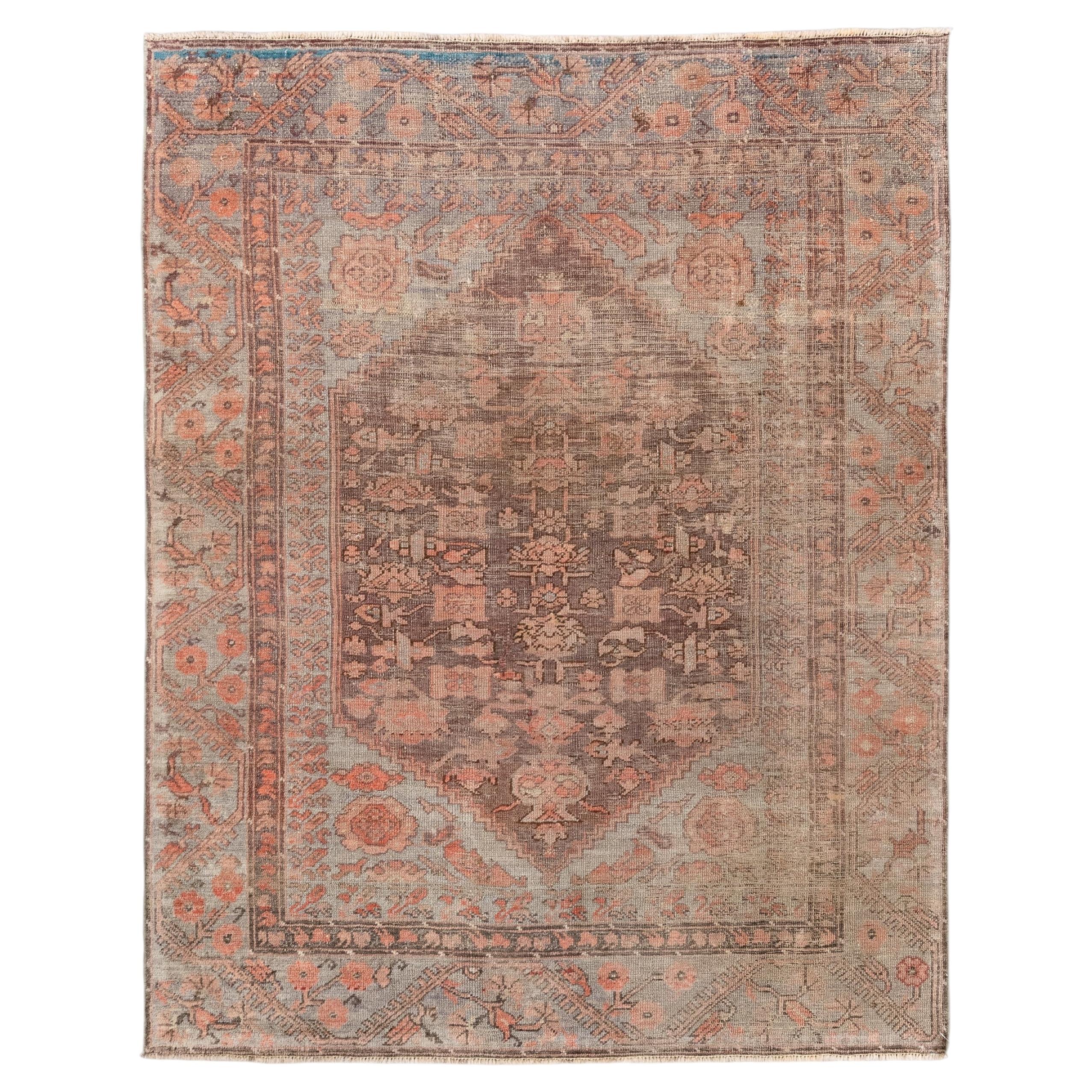 Antique Turkish Oushak with Central Medallion For Sale