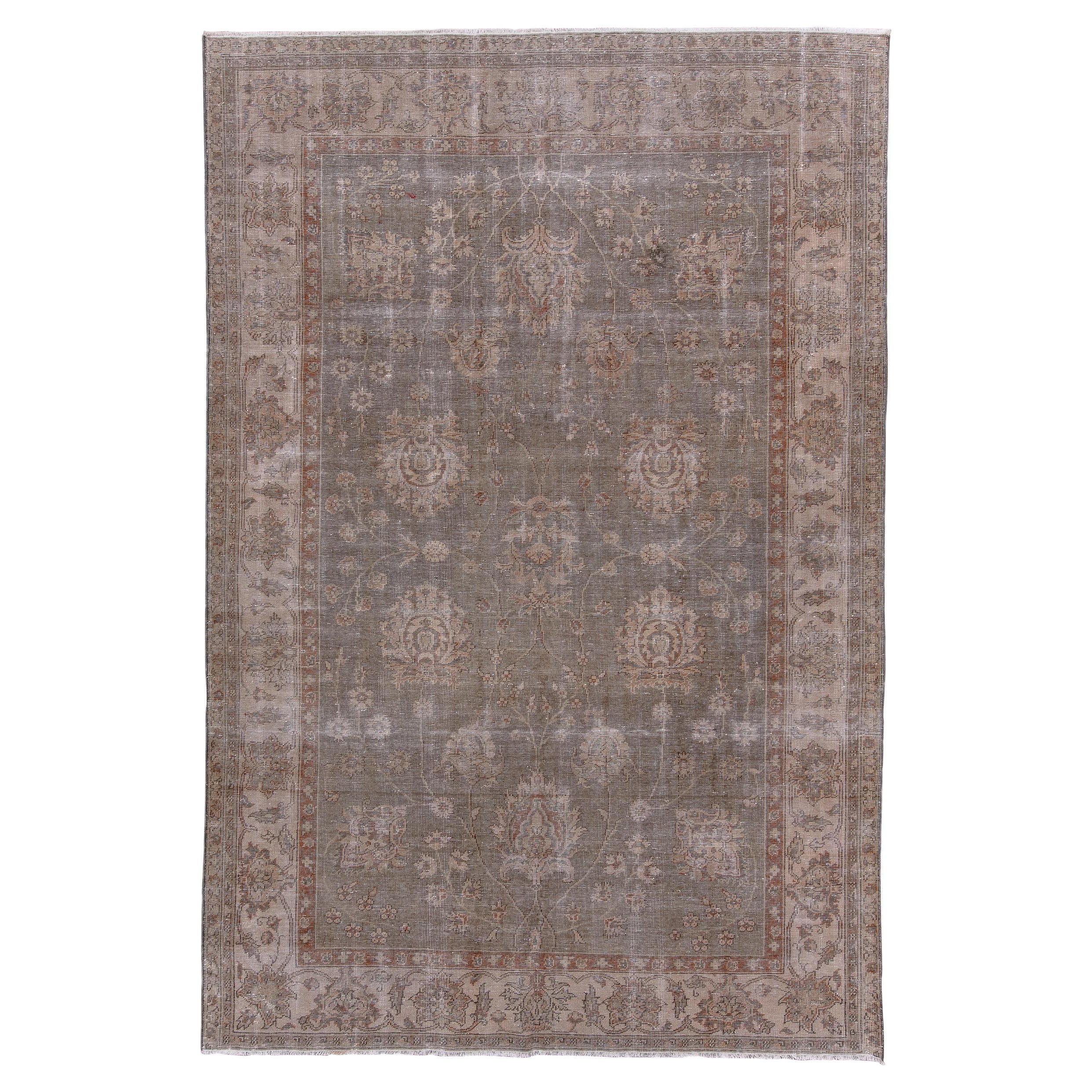 Antico Oushak turco con design a palmette