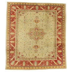Tapis turc Oushak des années 1900 avec style traditionnel, 10'00 x 11'02