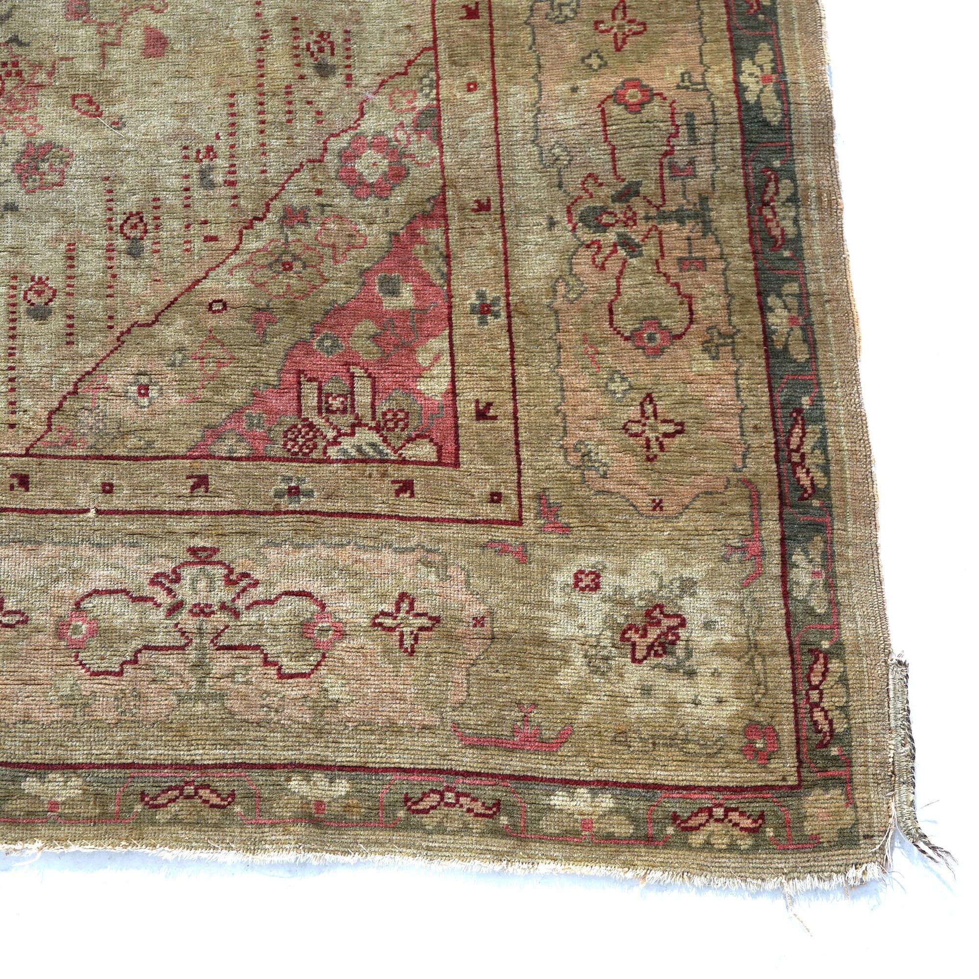Antique Turkish Oushak Wool Rug C1920 For Sale 3
