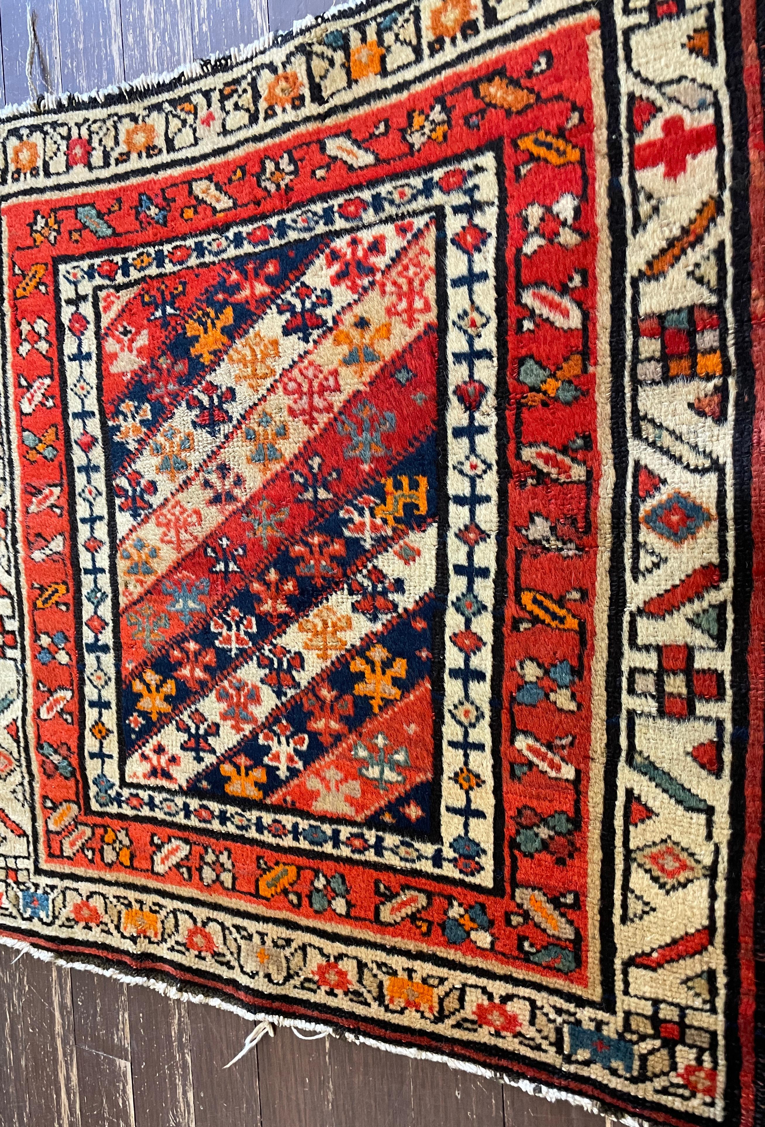 Antiguo  Alfombra turca Oushak Yastik Anatolia, Inusual siglo XIX en venta