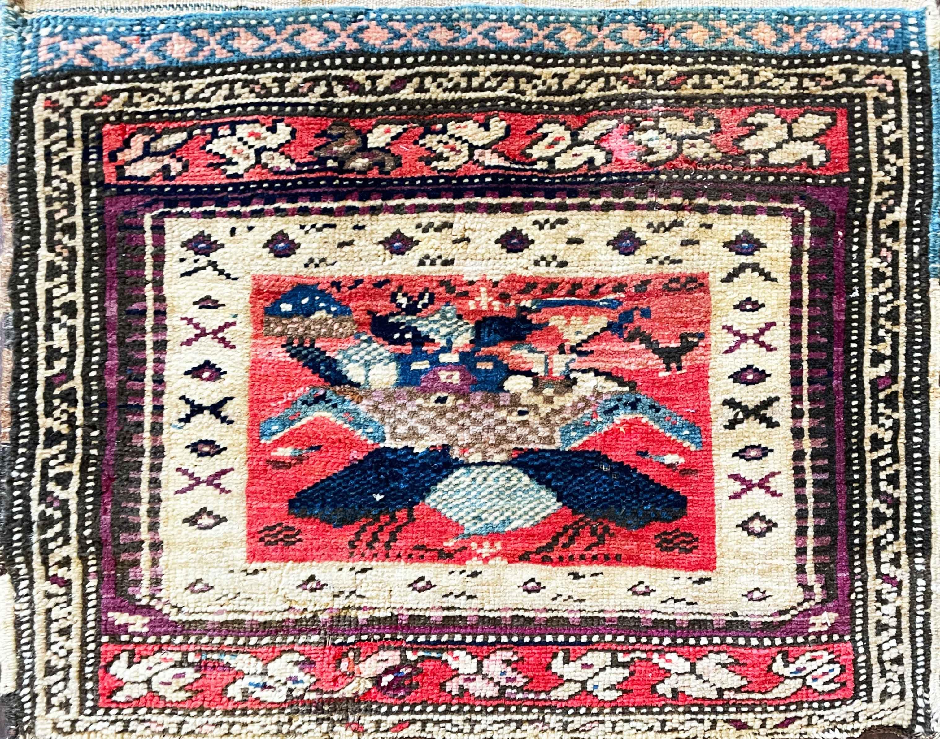 Wool Antique  Turkish Oushak Yastik Anatolian Rug, Unusual For Sale