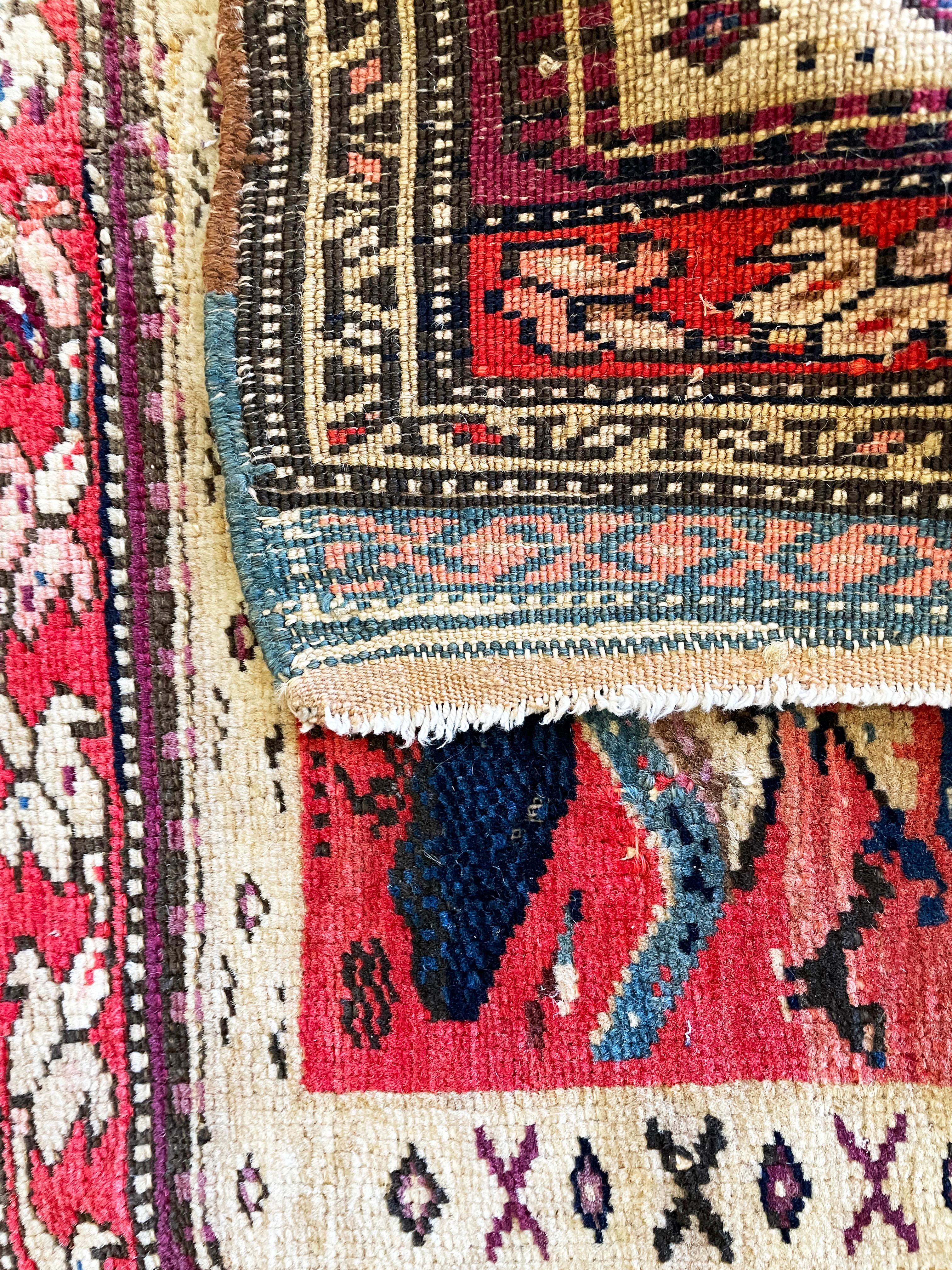 Antique  Turkish Oushak Yastik Anatolian Rug, Unusual For Sale 1