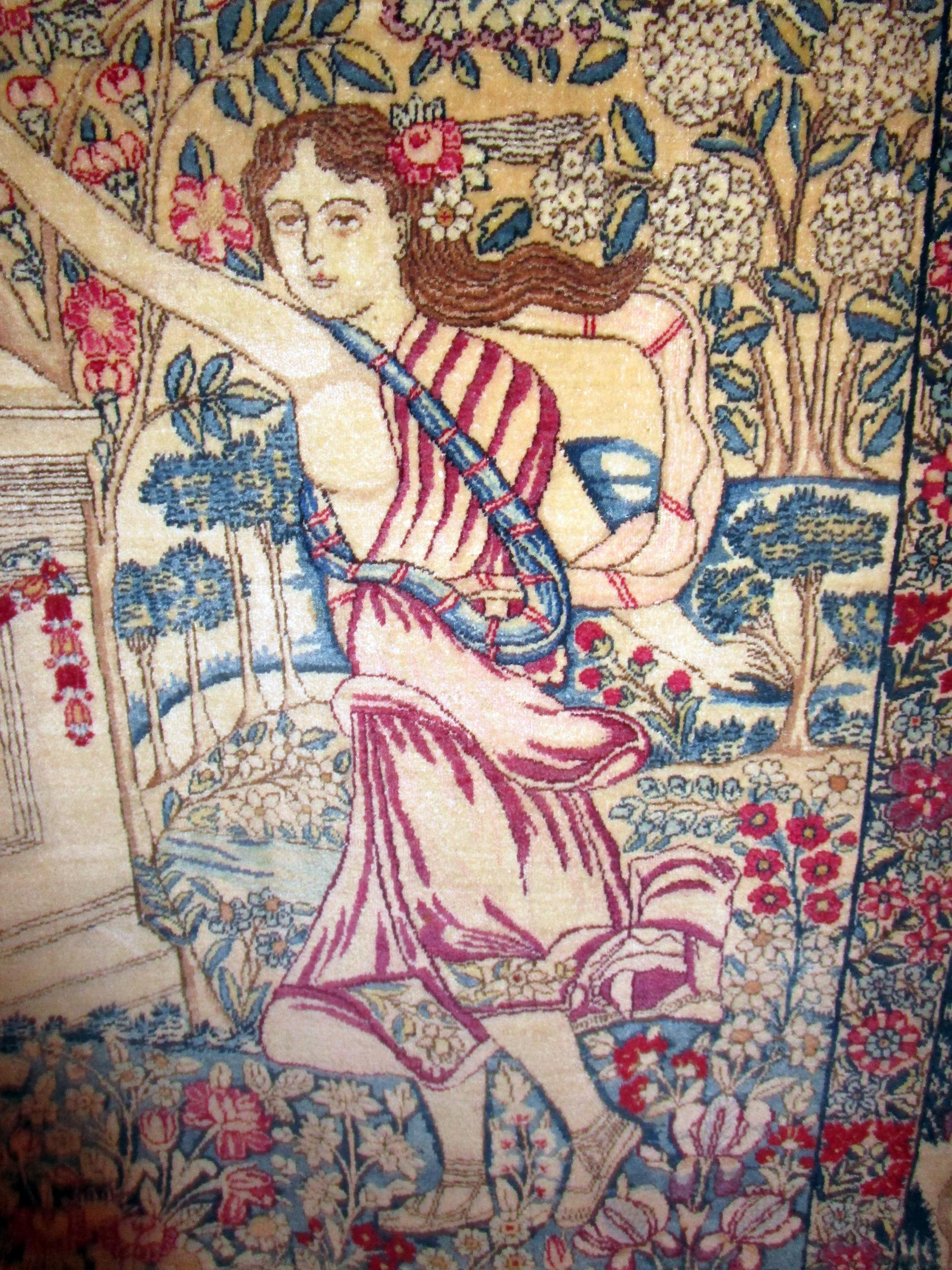 Antiker türkischer malerischer Erinnerungs-Teppich (Wolle) im Angebot
