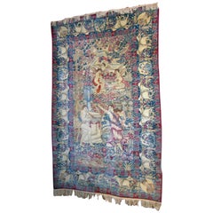 Ancien tapis pictural turc commémoratif