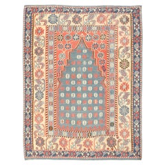 Antique Turkish Prayer Design Kilim Rug. Size: 4 ft 3 in x 5 ft 4 in