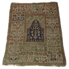 Antique Turkish Prayer Rug 4.6x3.3