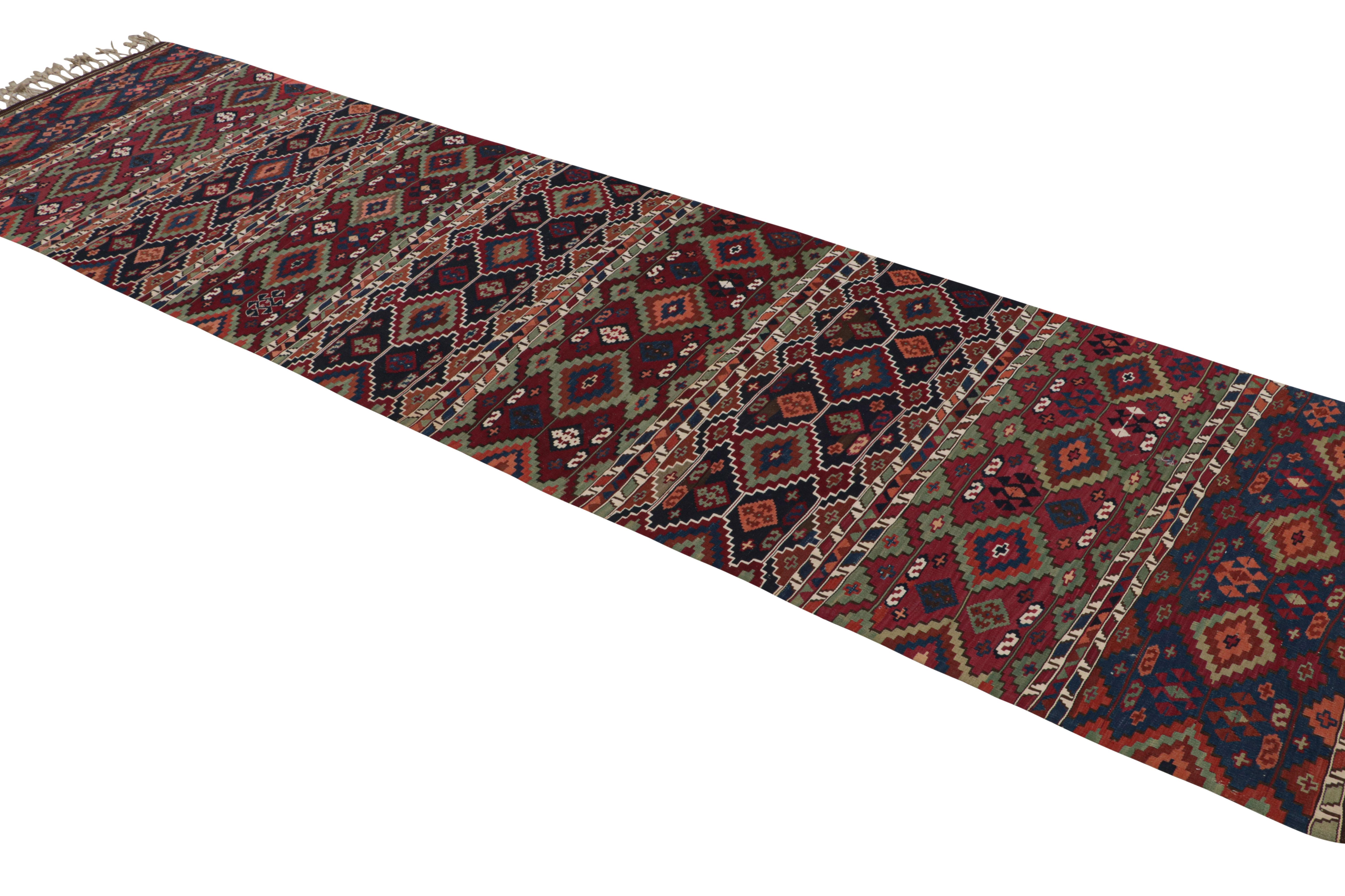 Antique Turkish Red and Blue Multi-Color Wool Kilim Rug by Rug & Kilim In Good Condition For Sale In Long Island City, NY