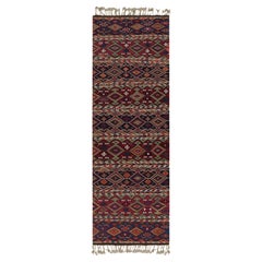 Antico tappeto Kilim in lana rosso e blu multicolore di Rug & Kilim