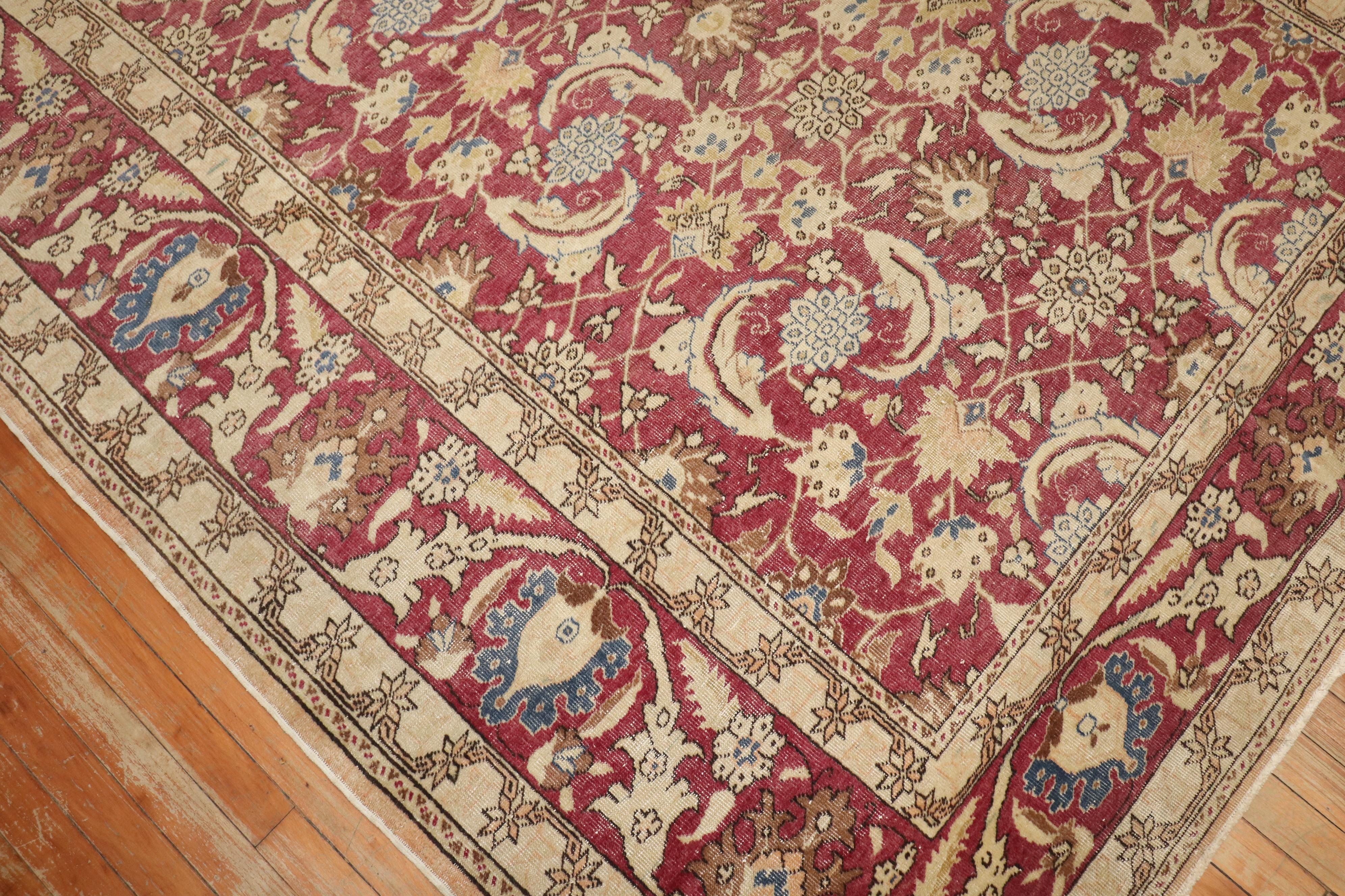 Tabriz Zabihi Collection Vintage Turkish Room Carpet For Sale