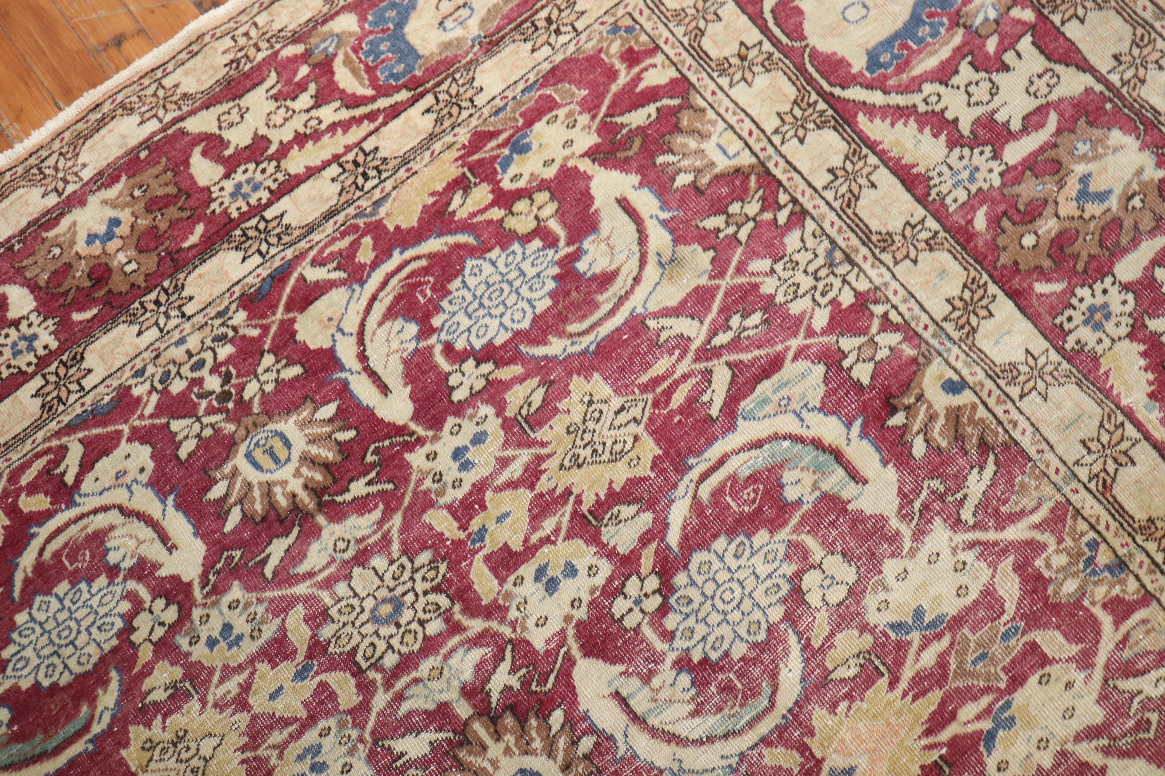 20th Century Zabihi Collection Vintage Turkish Room Carpet For Sale