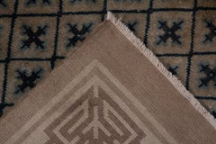 Antique Chinese Rug with Geometric Patterns Allover - Green Blue Khakis