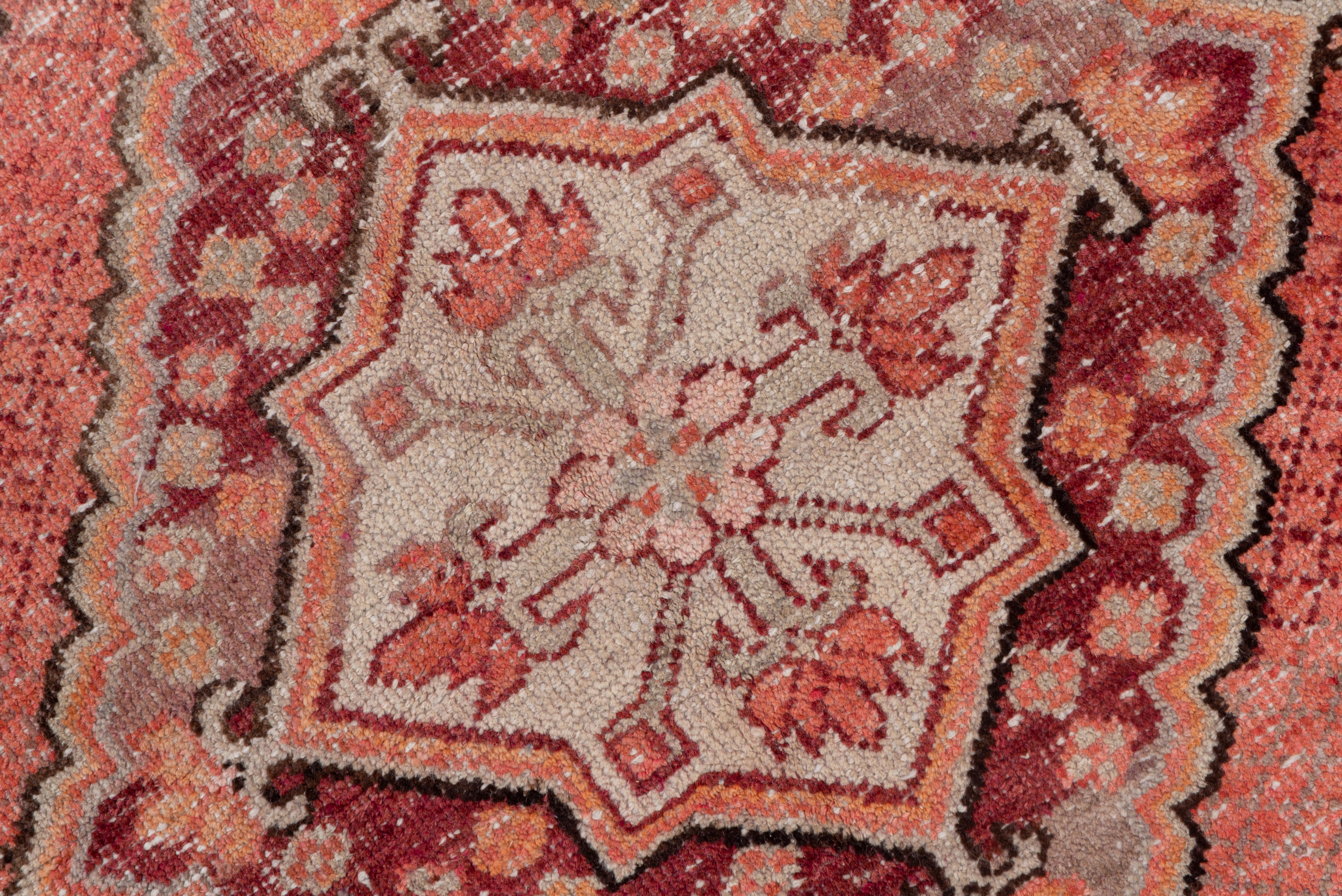 20th Century Antique Khotan Rug - Red Hues, Triangular Detailing For Sale