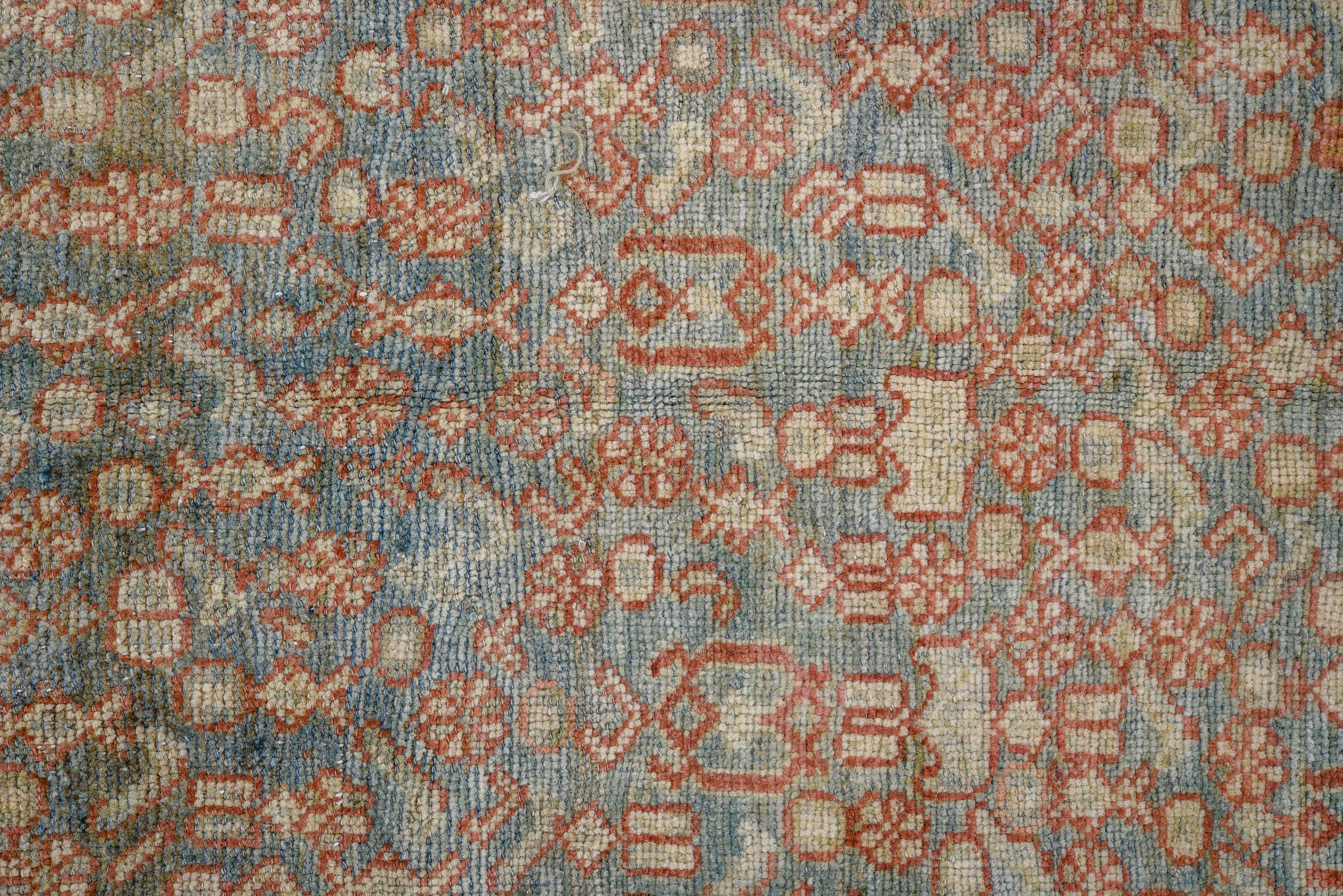 20th Century Antique Bidjar Rug Coral Reds Paired With Soothing Blues - Herati Pattern For Sale