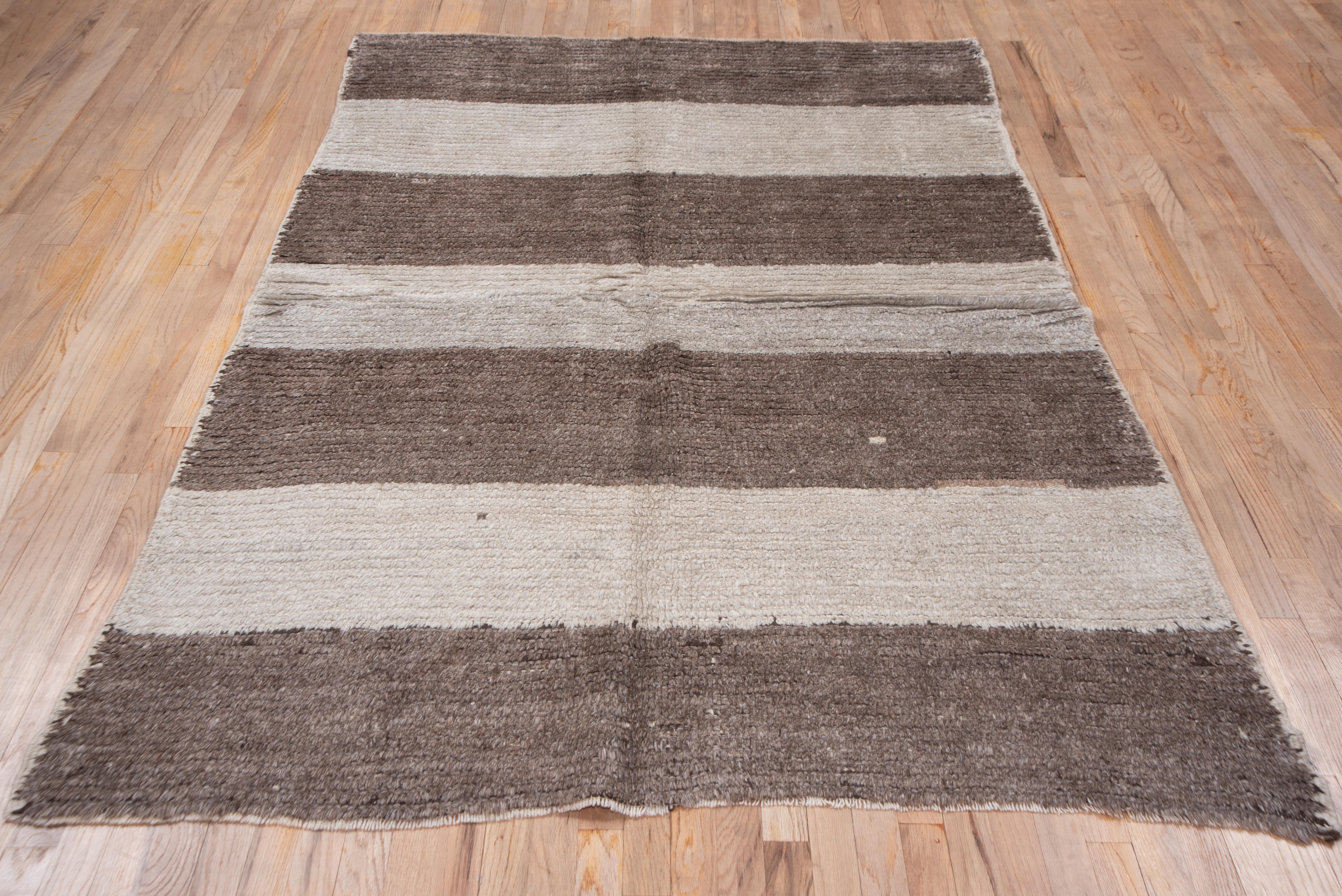 Wool Tulu Collection - Contemporary Grey Black Stripes For Sale