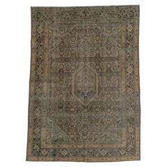 Antique Tabriz `Earth Green Tones and Tan Shades - Grand Central Medallion