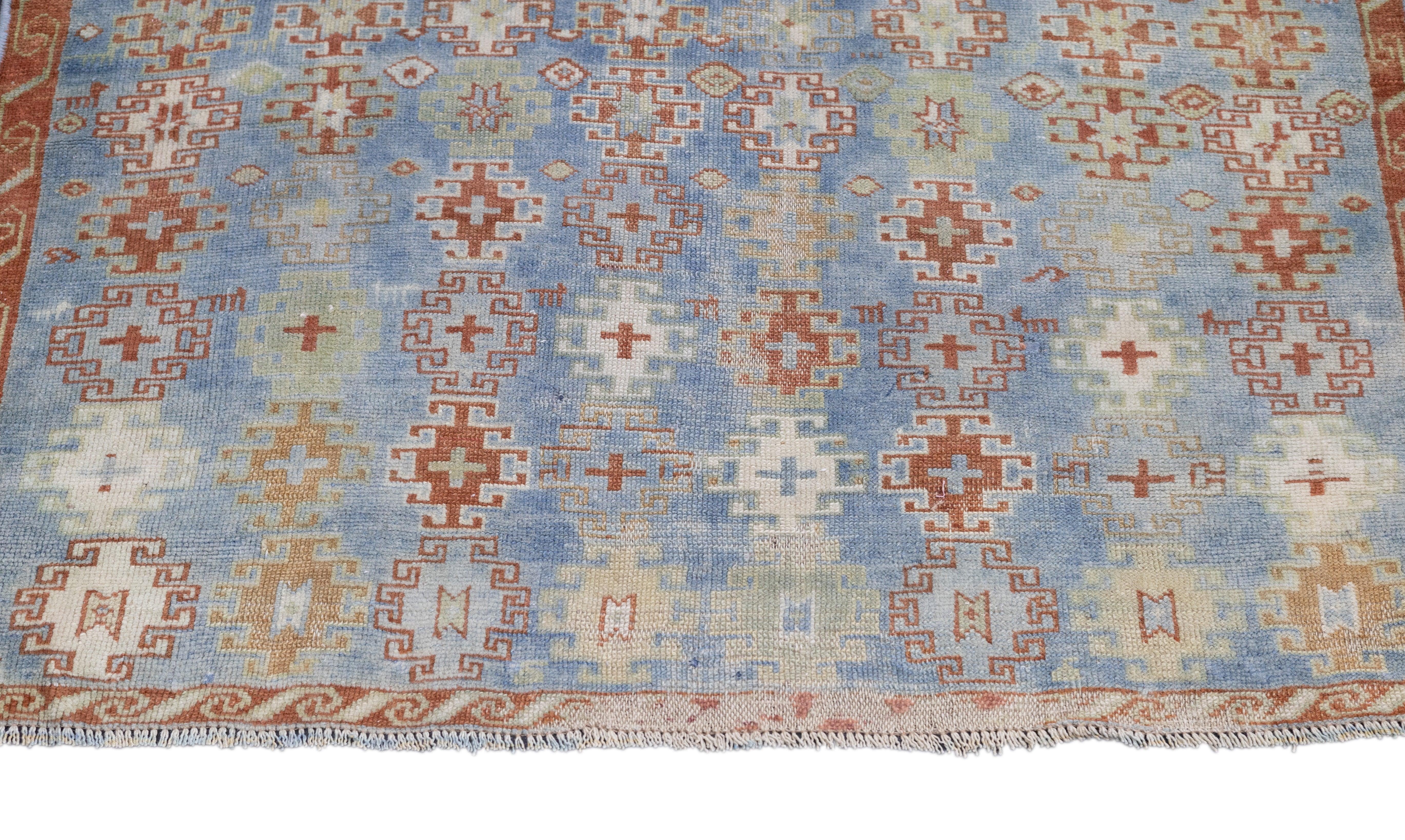 Annodato a mano Tappeto turco antico 3'3'' x 4'9'' in vendita