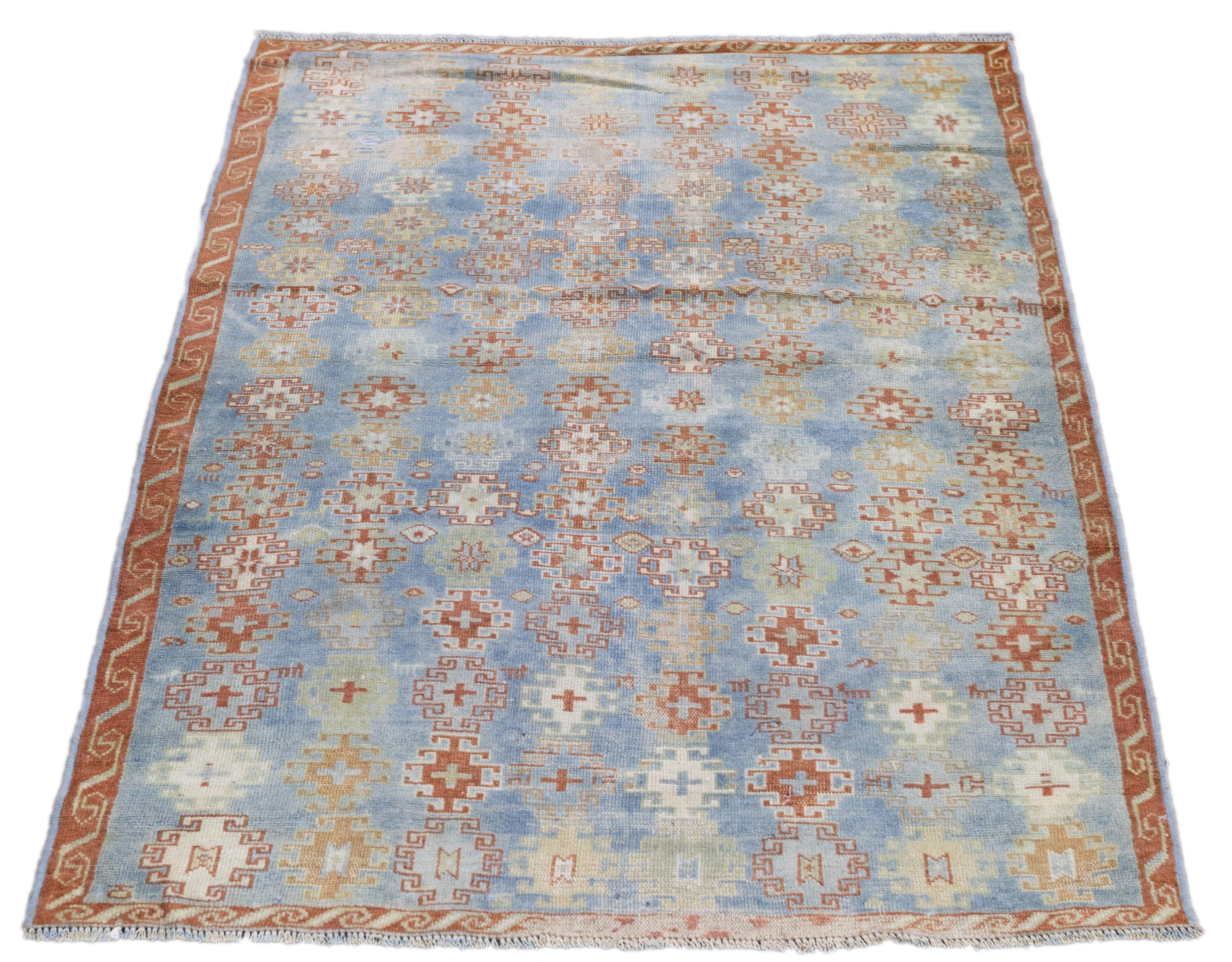 XIX secolo Tappeto turco antico 3'3'' x 4'9'' in vendita