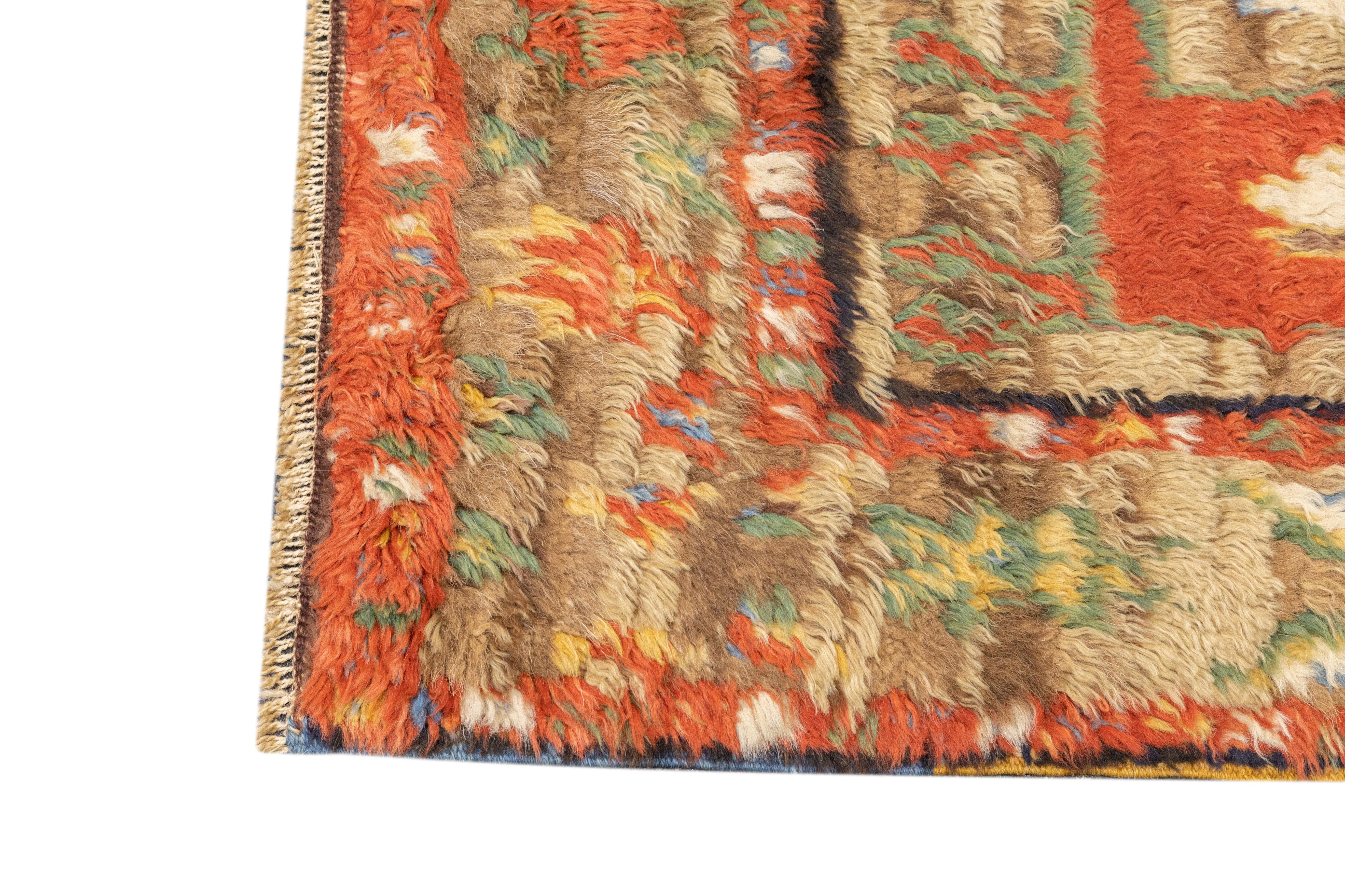 Antique Turkish Rug 3'6'' x 4'11'' For Sale 1
