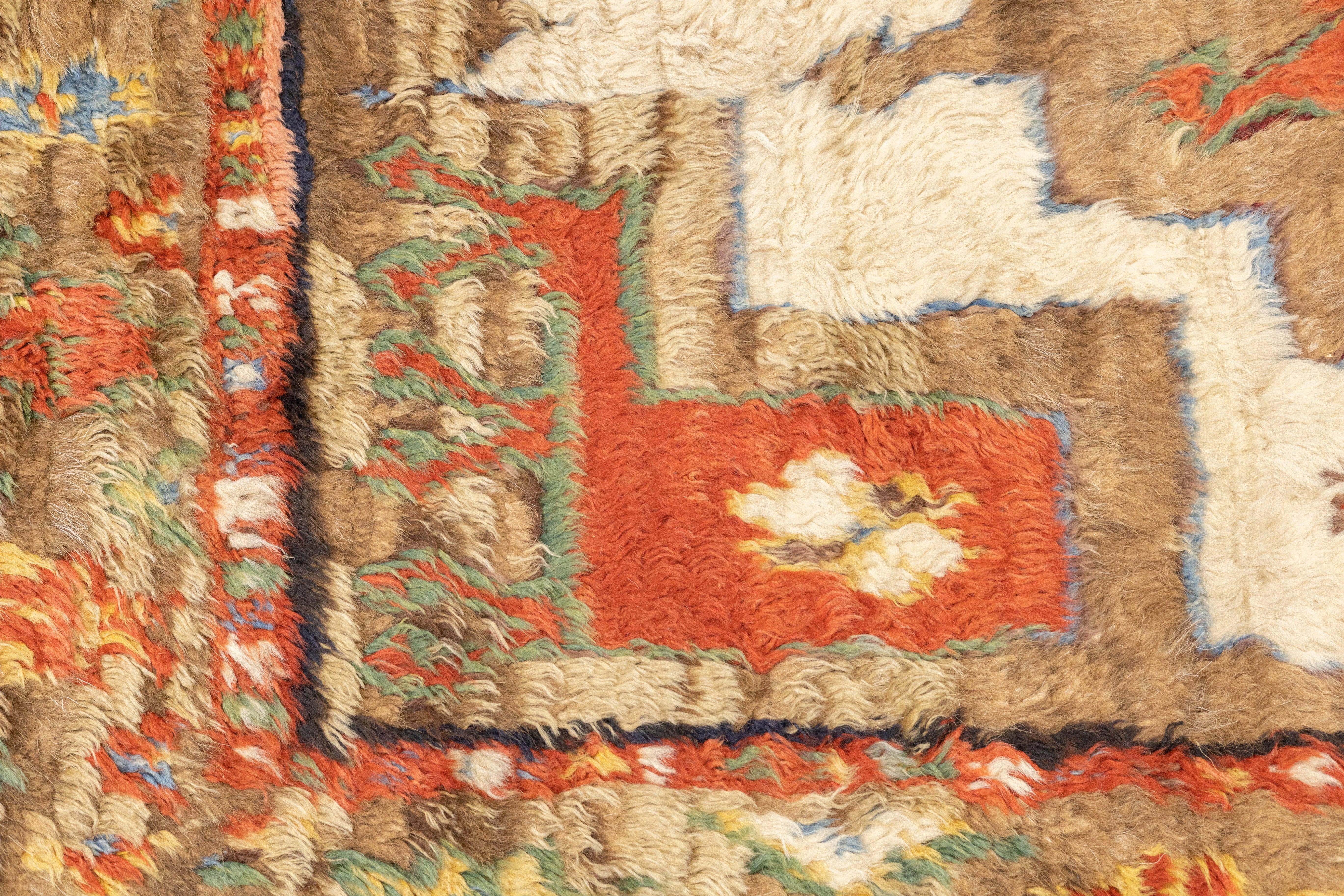 Antique Turkish Rug 3'6'' x 4'11'' For Sale 2