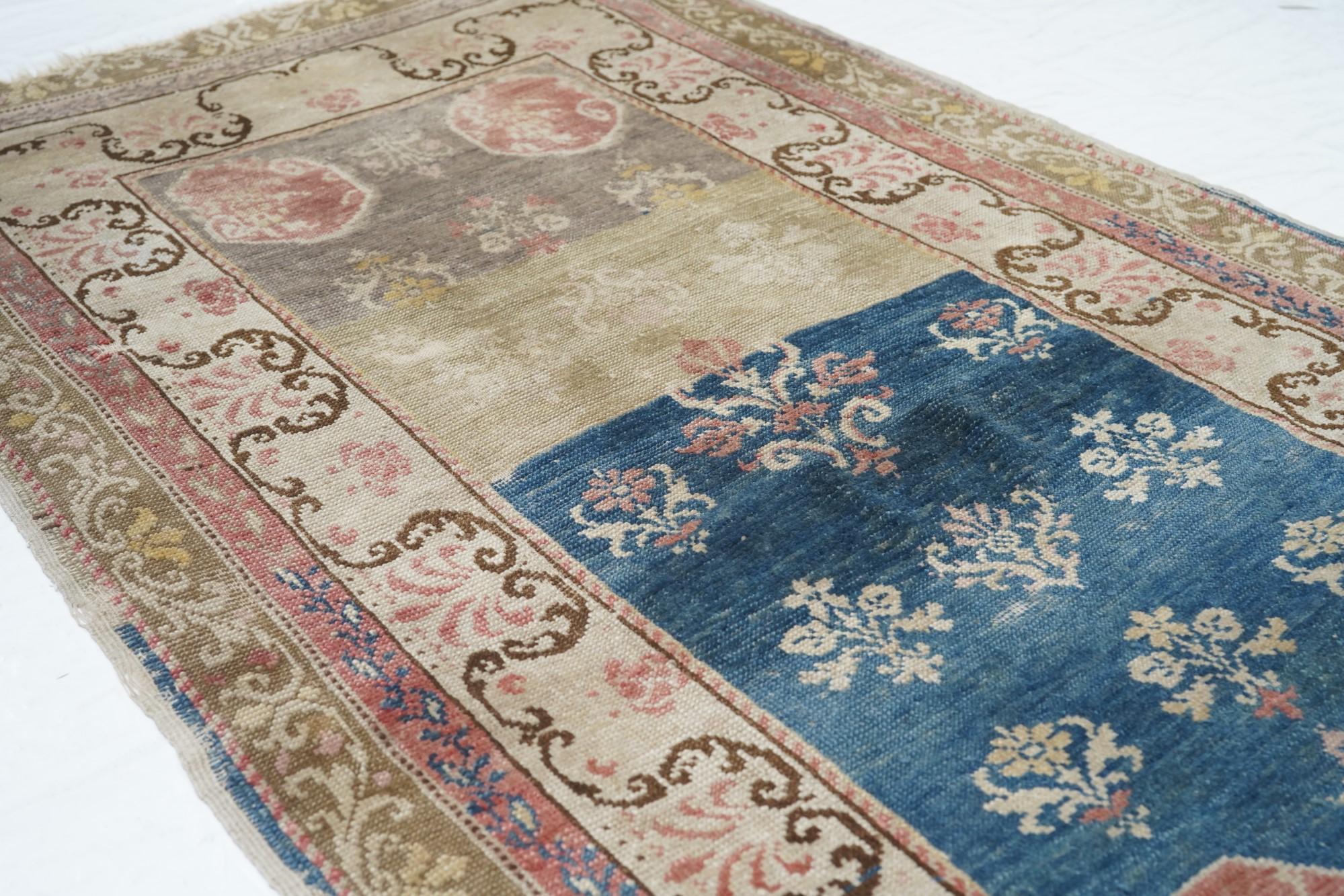 Early 20th Century Antique Turkish Angora Rug 3'6'' x 6'7'' For Sale