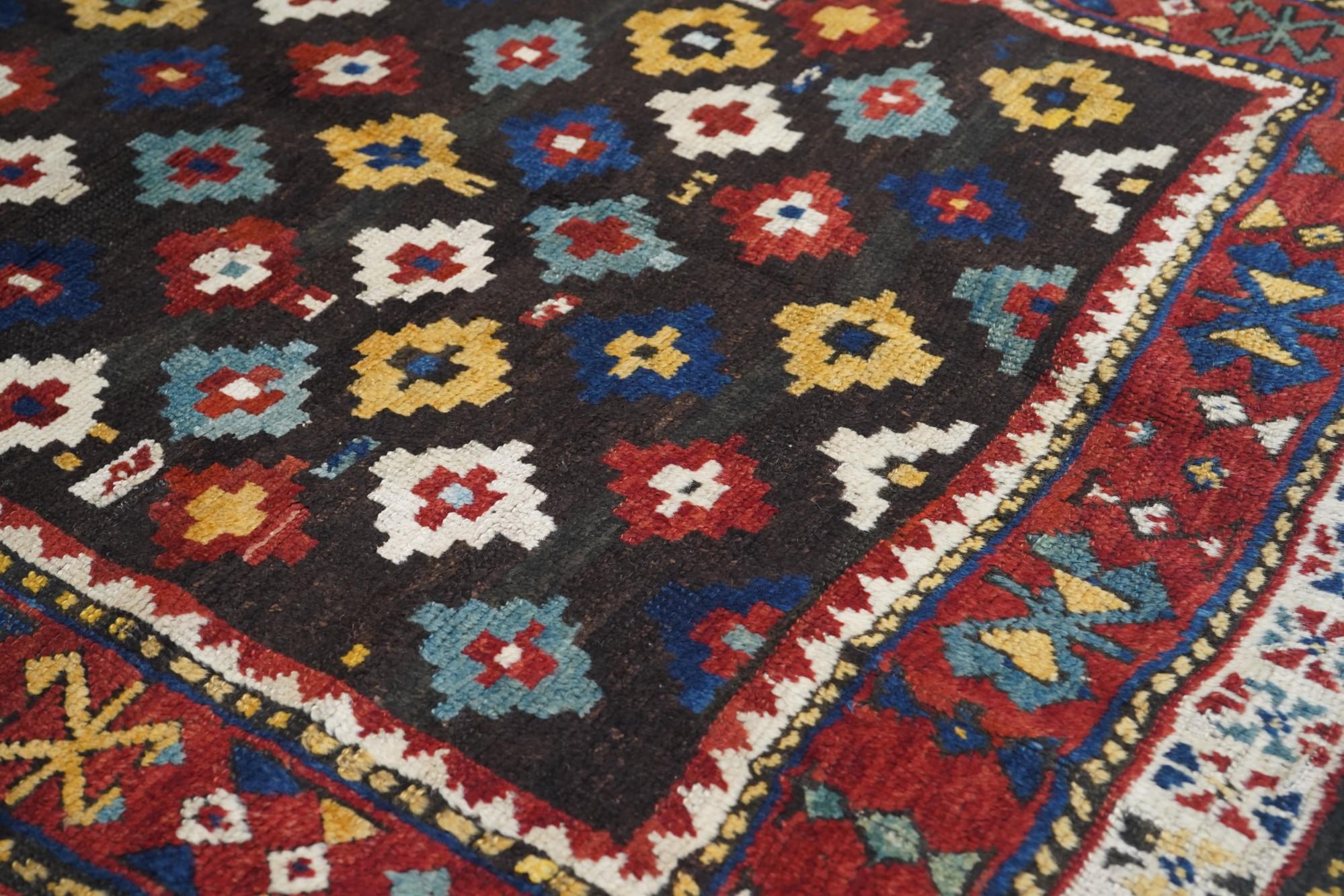 Early 20th Century Antique Southern Caucasian Tribal Rug  For Sale