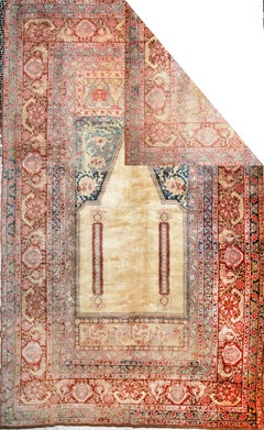 Antique Turkish Rug Angora Moher Wool, Hand Knotted, circa 1890
