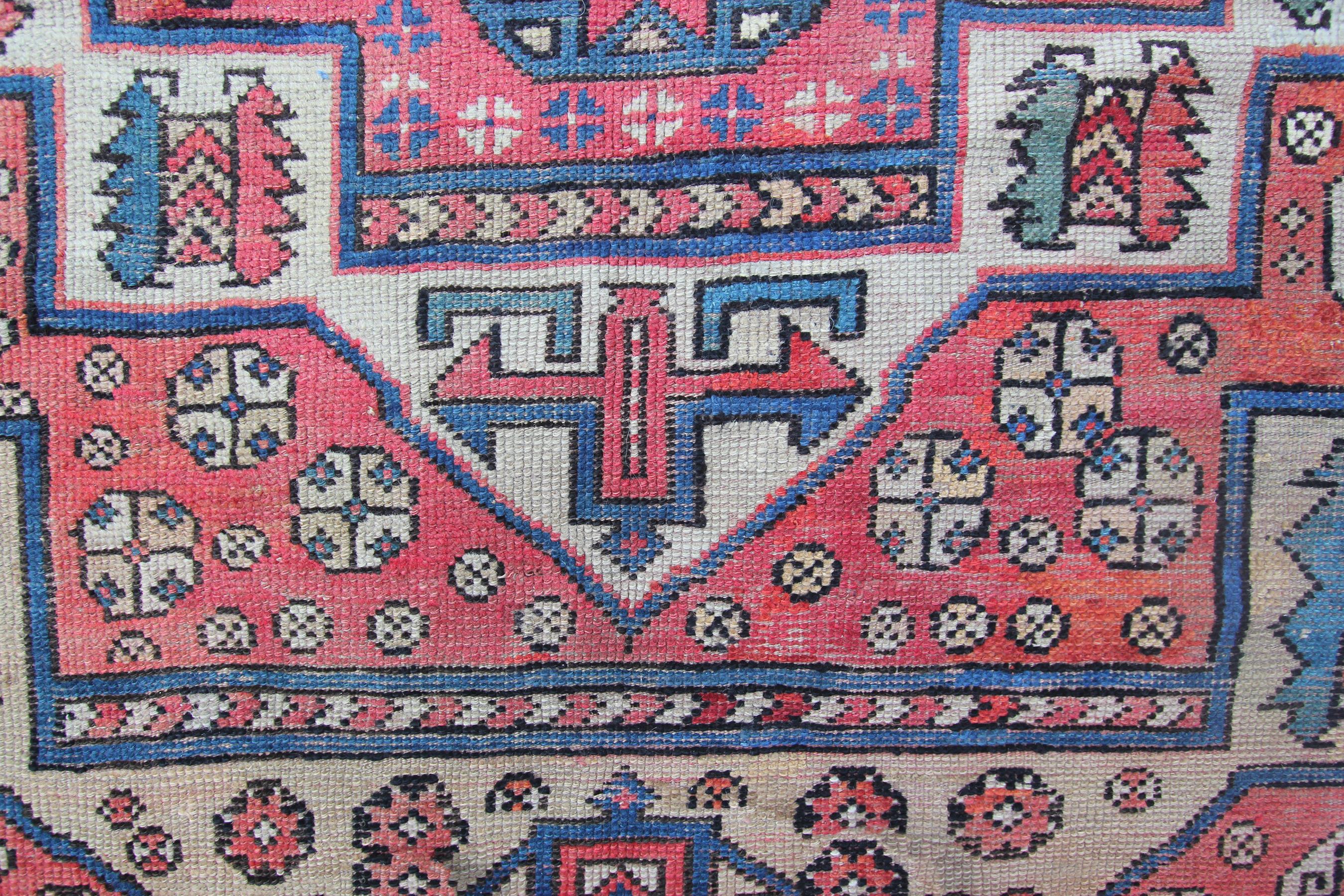 Antique Turkish Rug Antique Bergama Rug Antique Kazak Rug Collectors 1890 For Sale 1