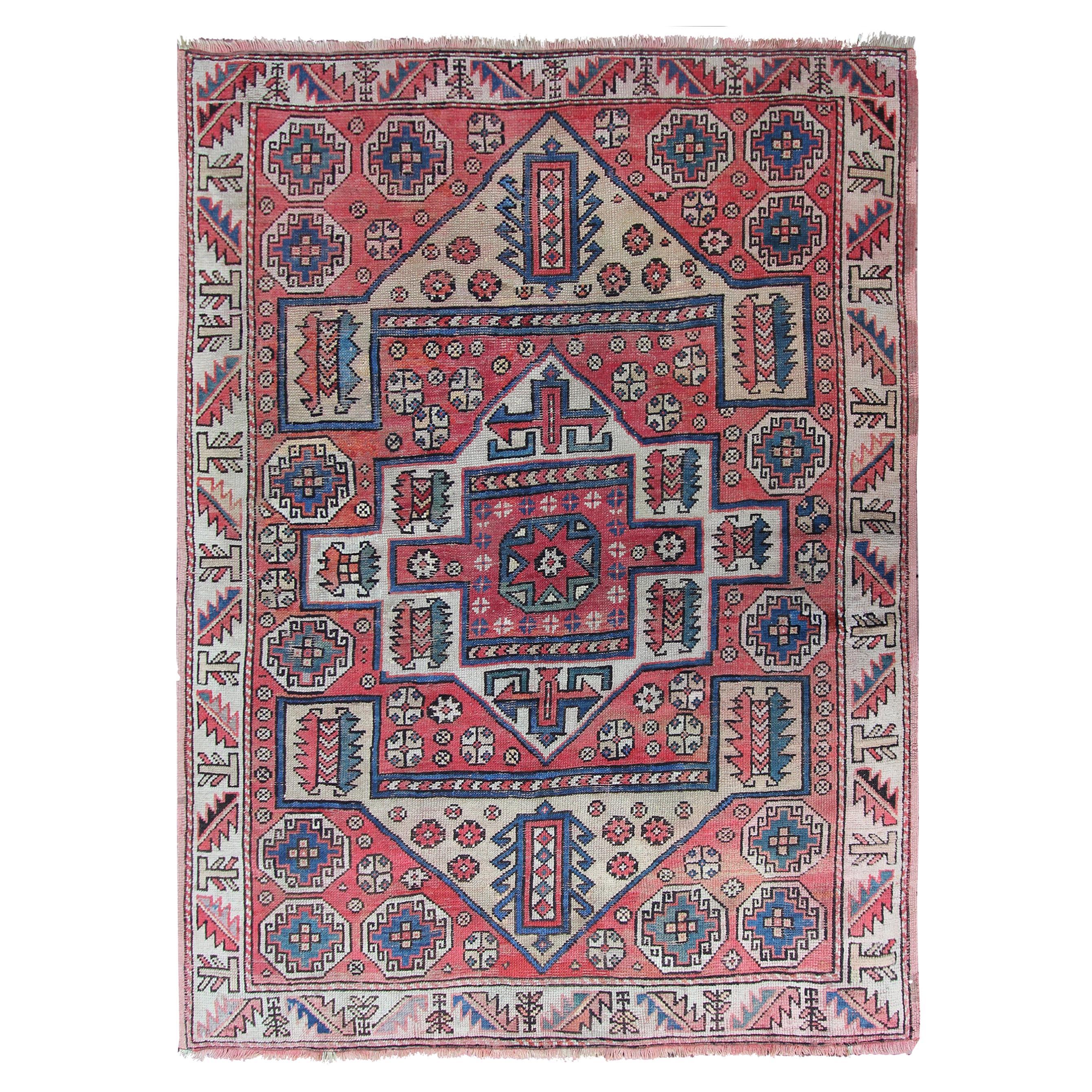Antiker türkischer antiker Bergama-Teppich, antiker Kazak-Teppich, Sammler, 1890