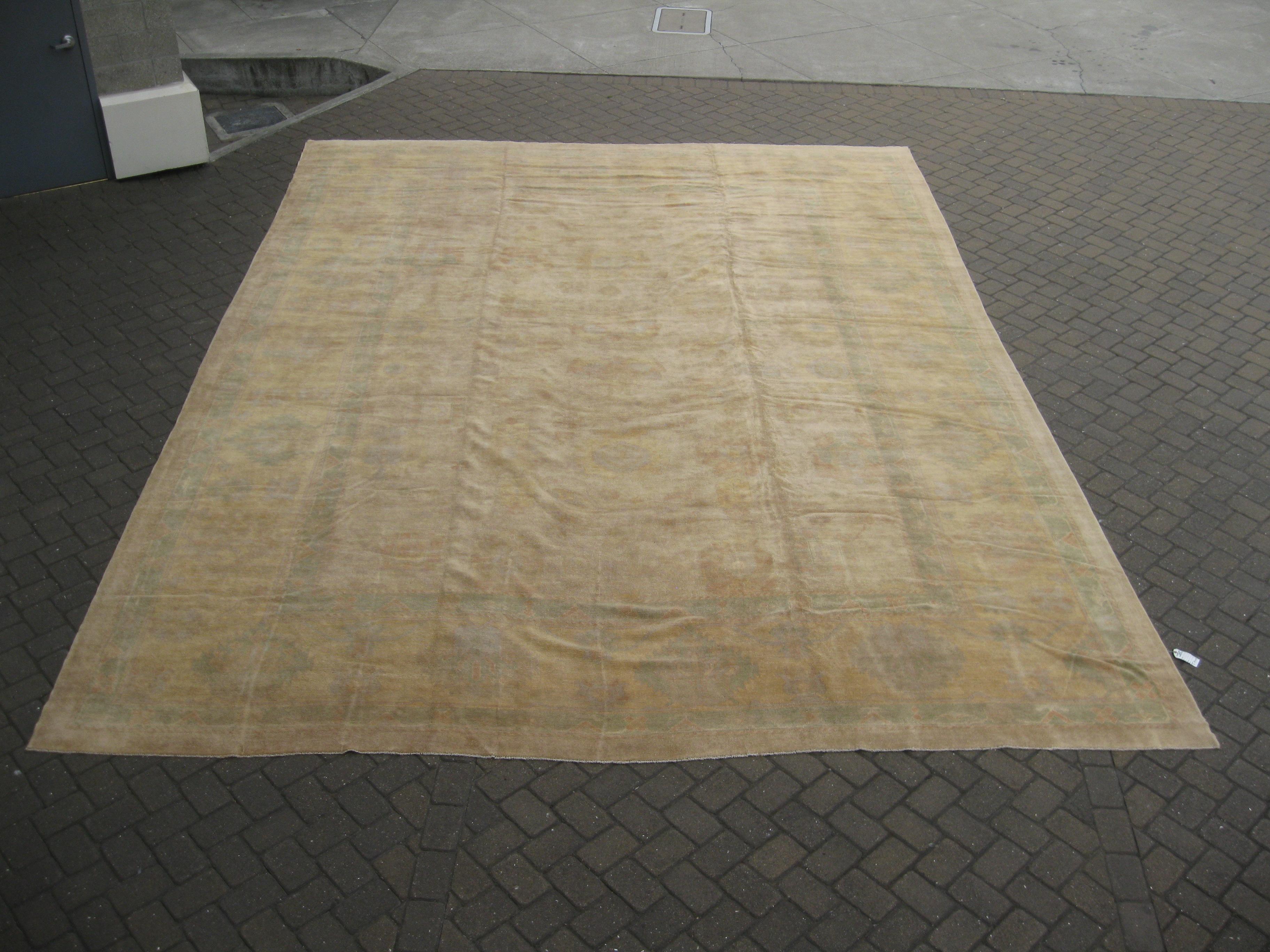 Hand-Knotted Antique Turkish Rug For Sale