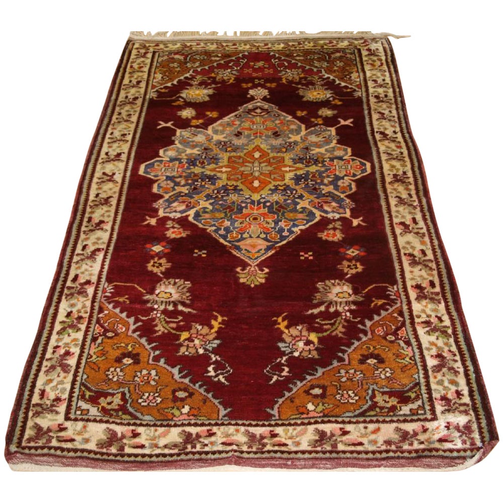 Tapis turc ancien d' Avanos en Cappadocia, laine très douce, vers 1900/20